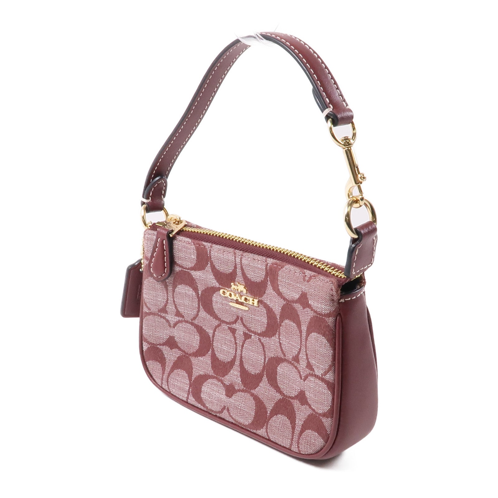 COACH 帆布Nolita 15金扣手挽袋紅色