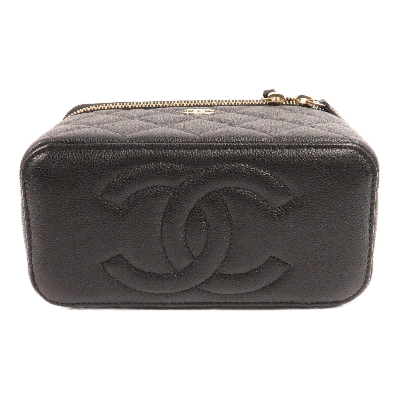 CHANEL 牛皮皮革Vanity Case鏈帶肩背袋