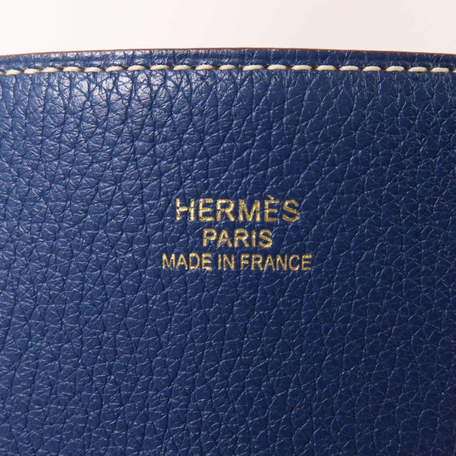 HERMES Clemence皮革Double Sens 28手挽袋Deep Bleu/Gold