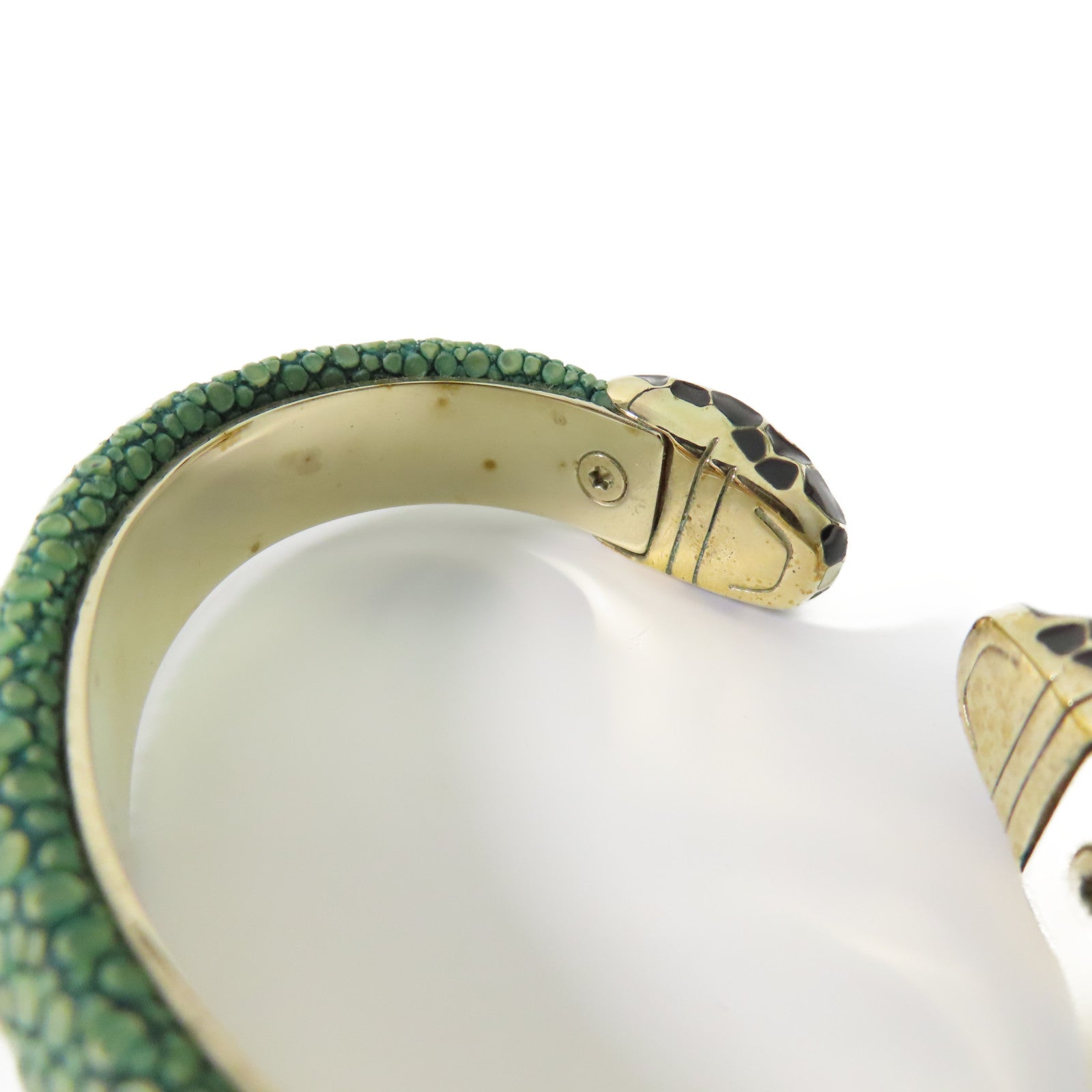 BVLGARI 皮革/琺瑯Serpenti Forever金扣手鐲