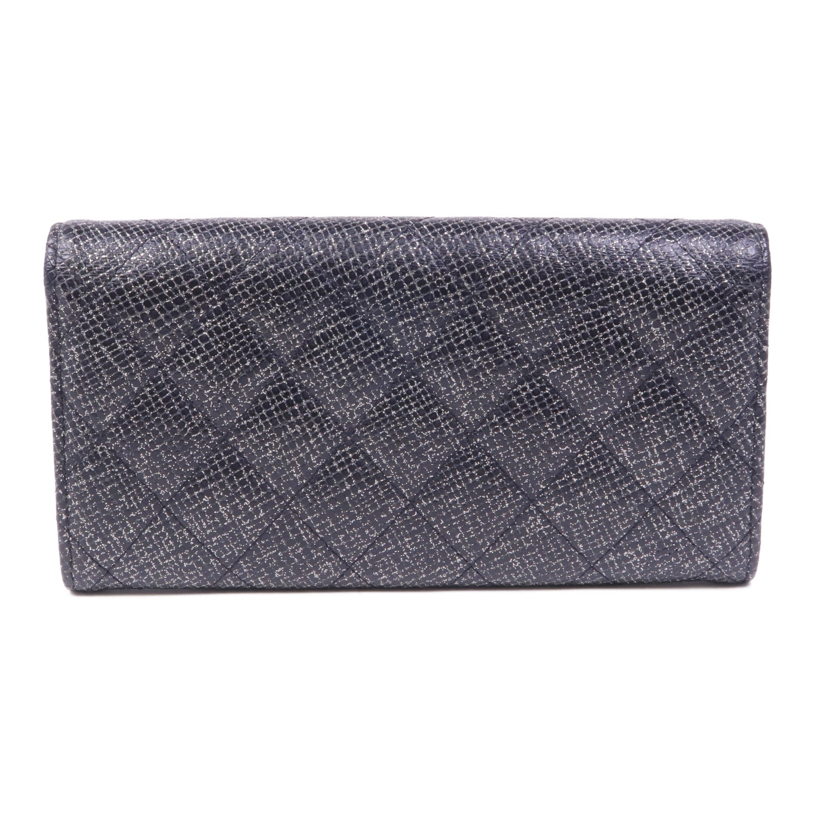 CHANEL 牛皮皮革Long Wallet銀扣長錢包
