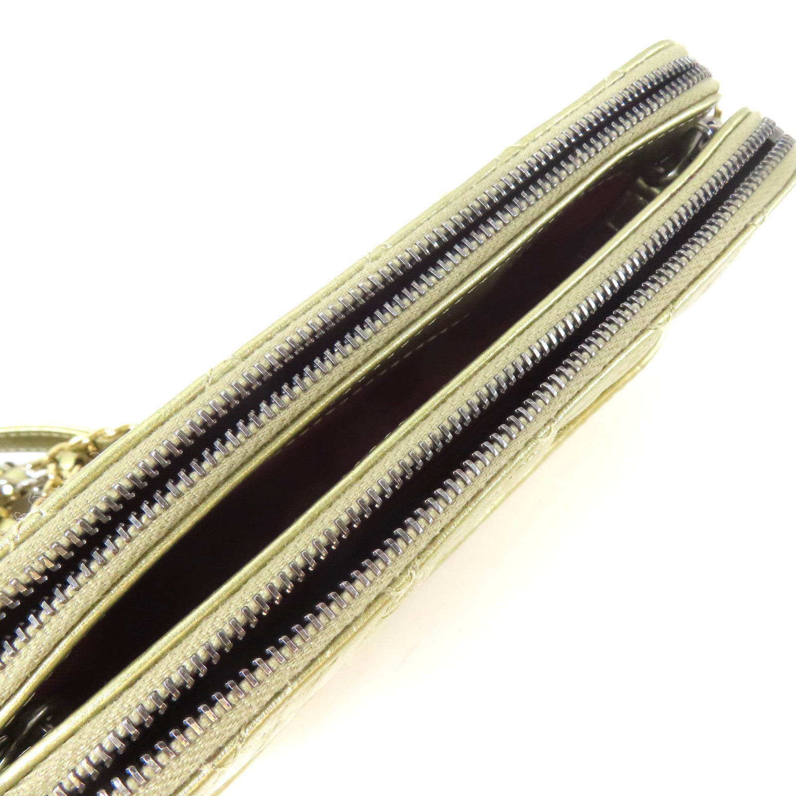 CHANEL 【激減優惠】菱格Gabrielle Clutch With Chain金/銀扣鏈帶肩背袋金色