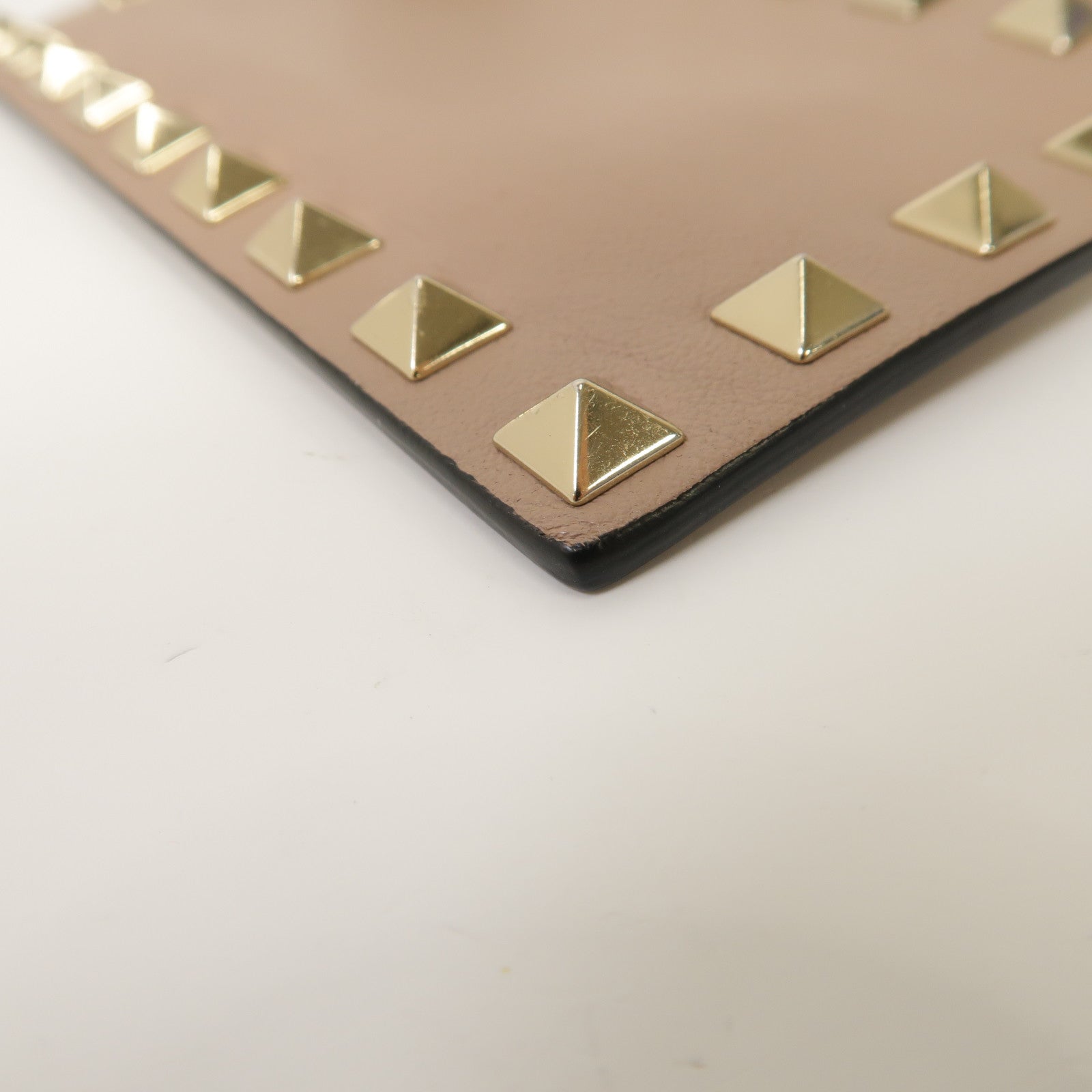 Valentino 牛皮皮革Card Case銀扣卡片套粉紅色