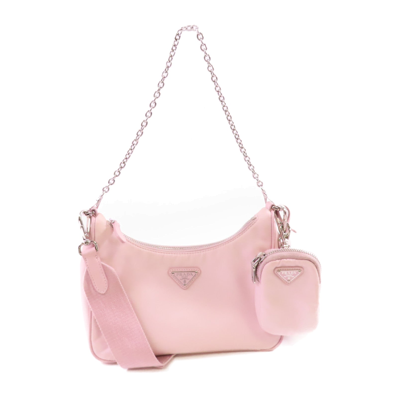 PRADA 尼龍2Way Shoulder Bag銀扣手挽肩背兩用袋