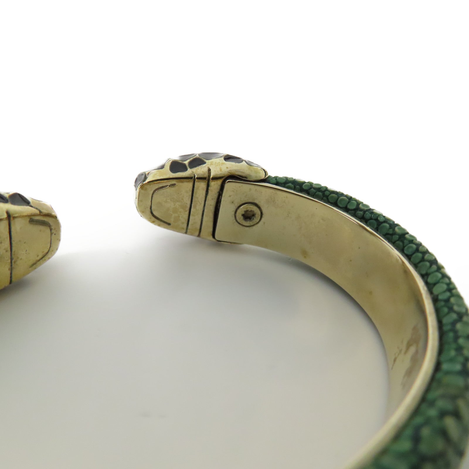 BVLGARI 皮革/琺瑯Serpenti Forever金扣手鐲