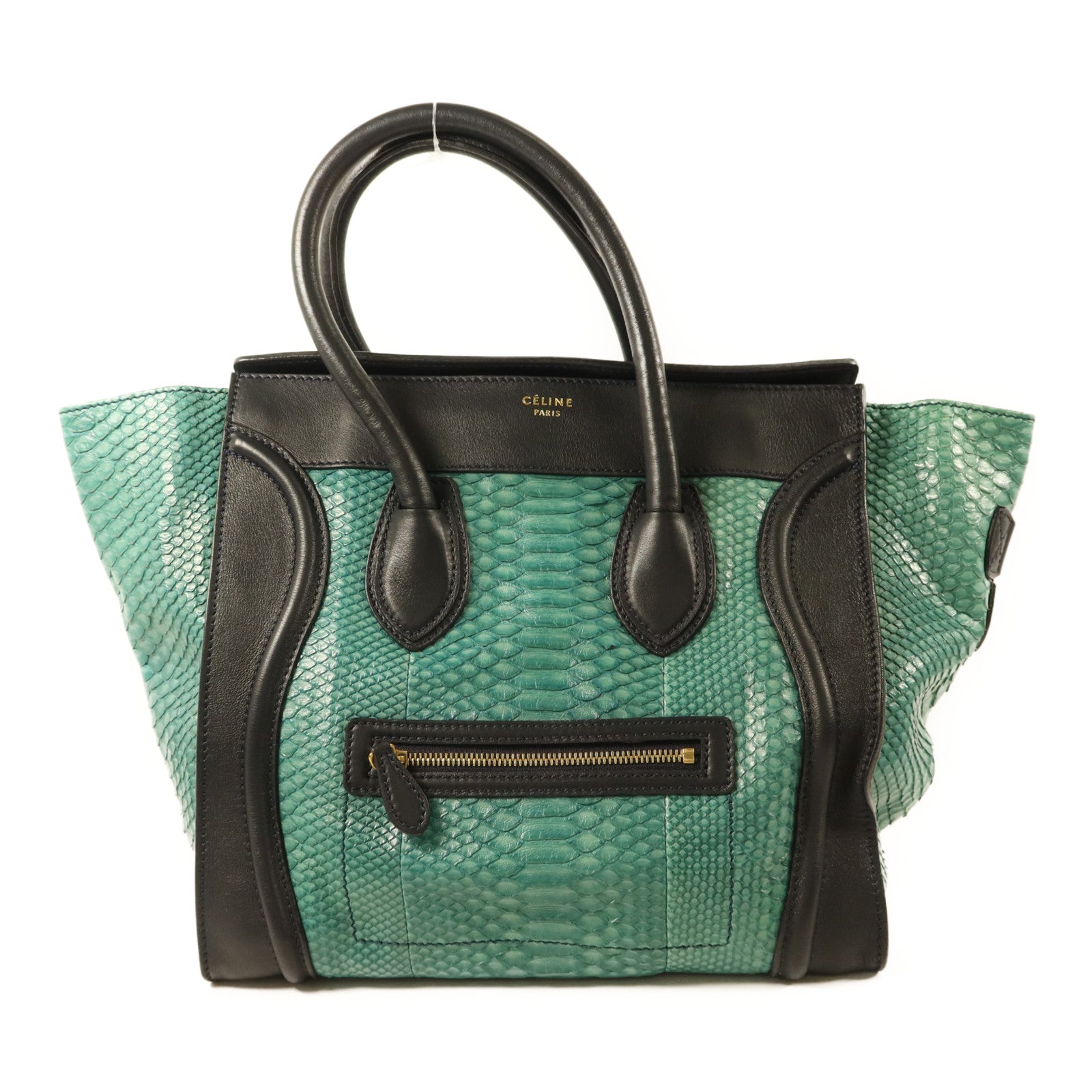 CELINE 蛇皮皮革Mini Luggage金扣手挽袋