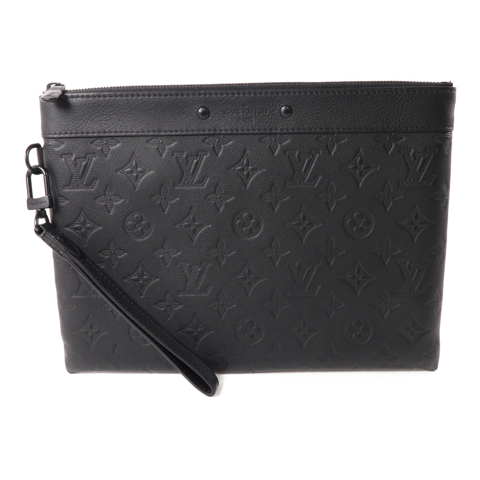LOUIS VUITTON Monogram Shadow Pochette Voyage Souple手拿包黑色