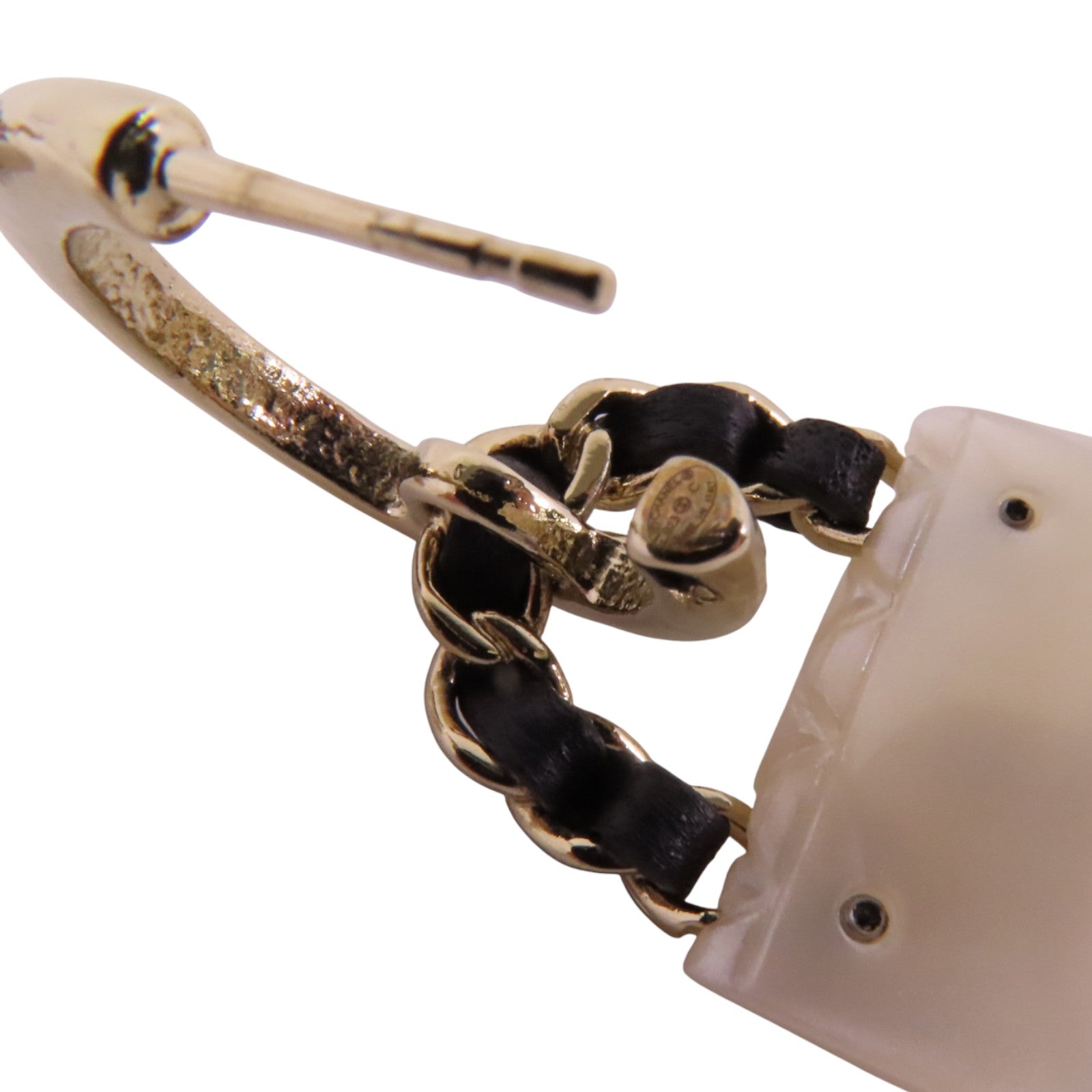 CHANEL 金屬/PVC/皮革Earrings金扣耳環