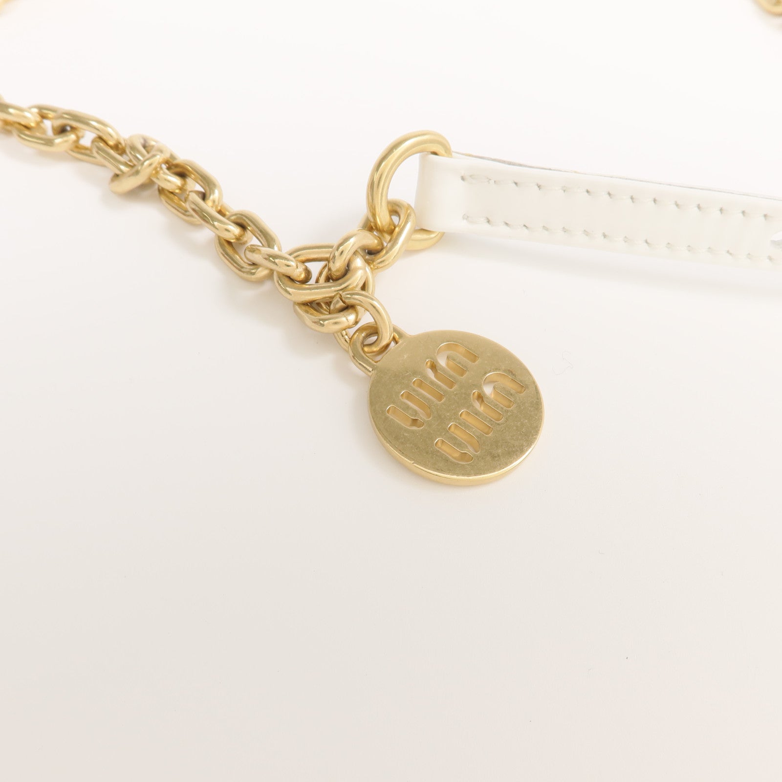 Miu Miu 牛皮皮革Belt金扣皮帶