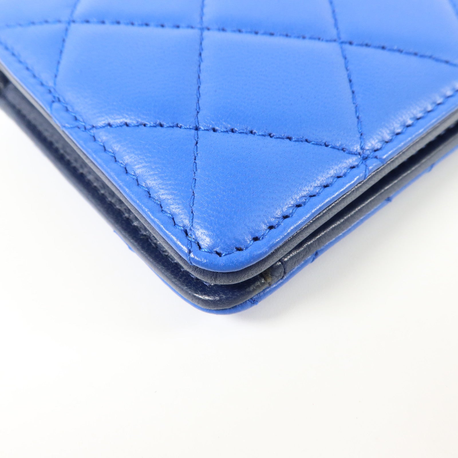 CHANEL 羊皮皮革Long Wallet銀扣長錢包