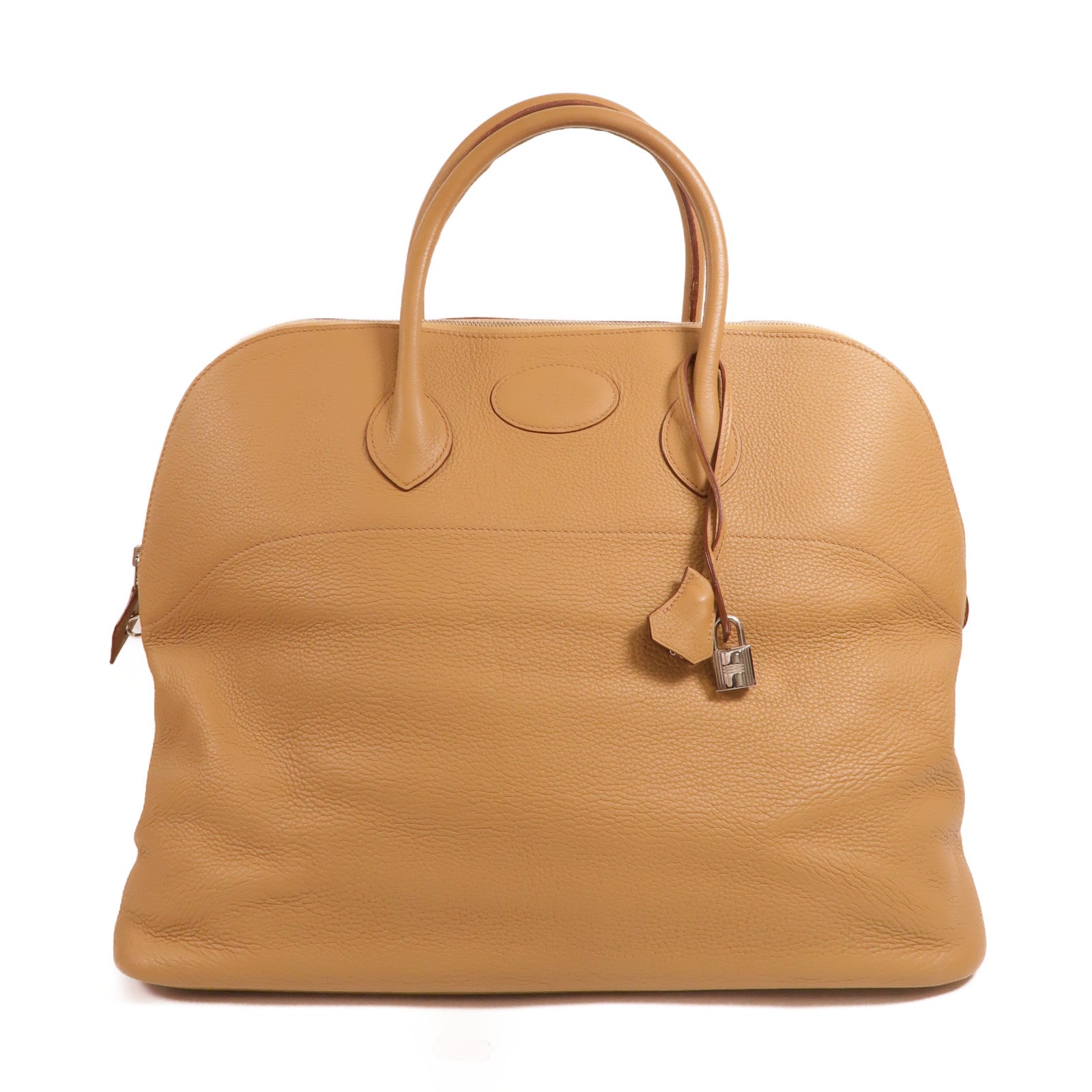 HERMES Clemence皮革Bolide 45手挽袋Biscuit