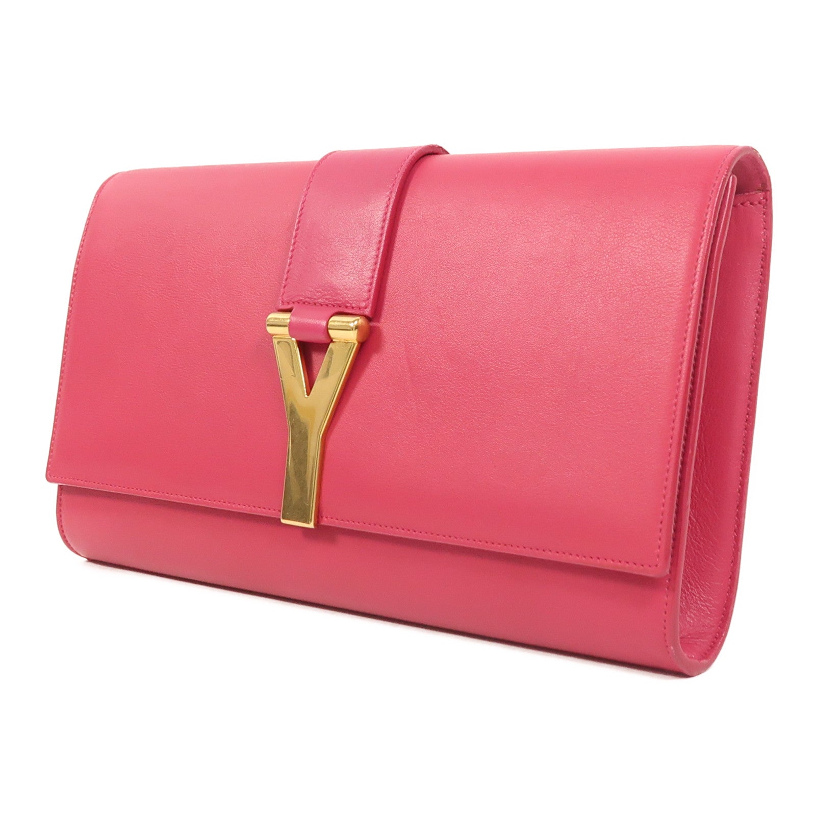 SAINT LAURENT 牛皮皮革Y Line Clutch Bag金扣手拿包