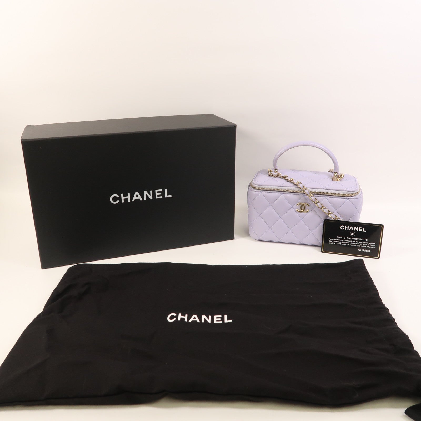 CHANEL 羊皮皮革Vanity Case金扣手挽肩背兩用袋
