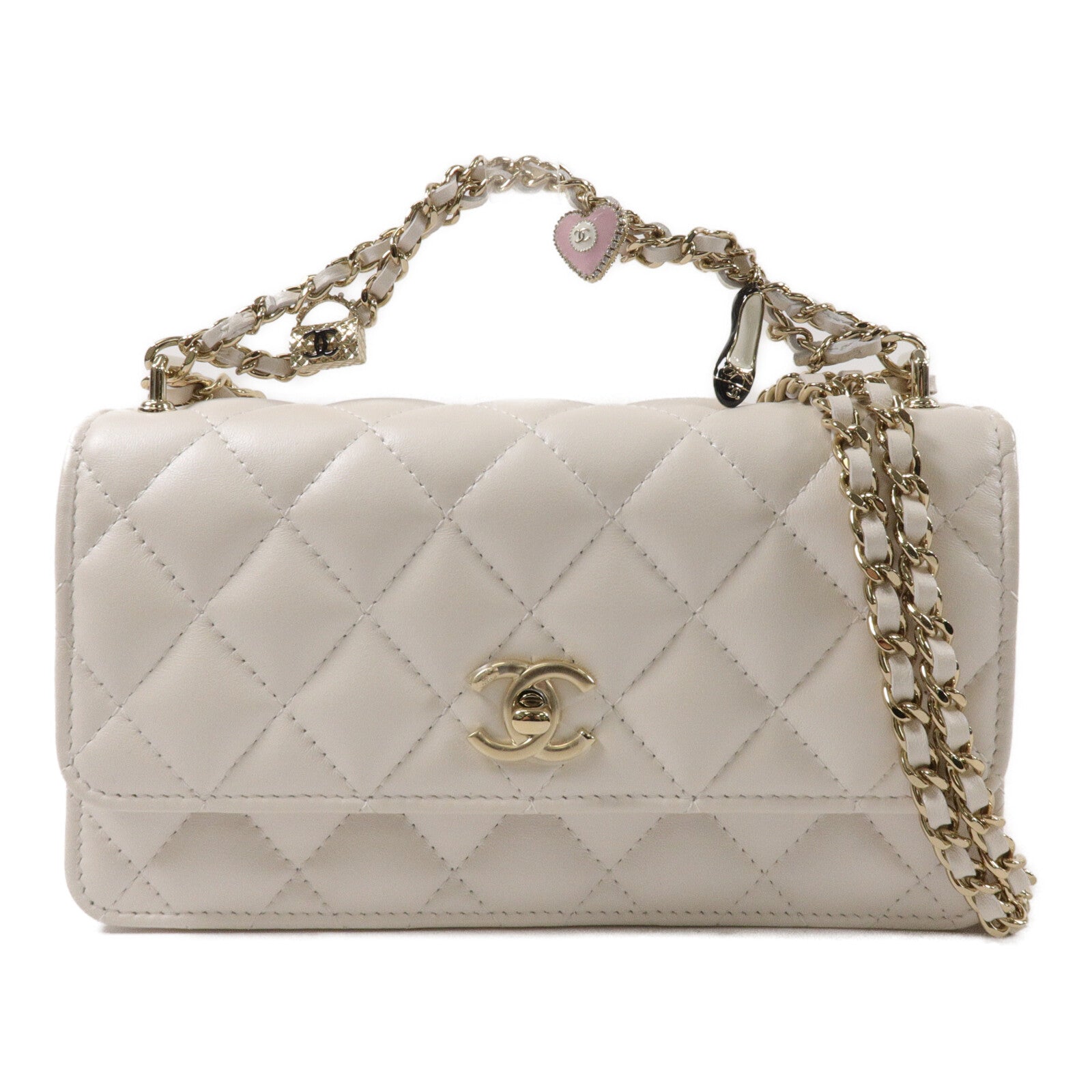 CHANEL 羊皮皮革Chain Shoulder鏈帶手挽肩背兩用袋