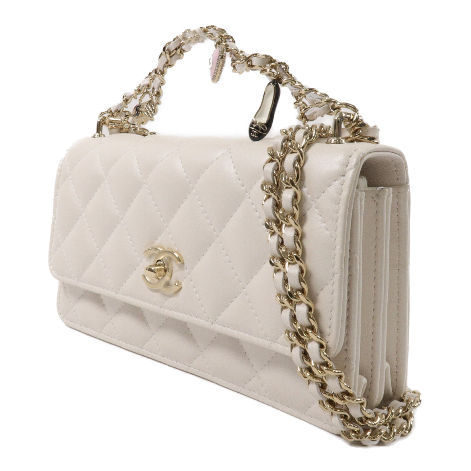 CHANEL 羊皮皮革Chain Shoulder鏈帶手挽肩背兩用袋