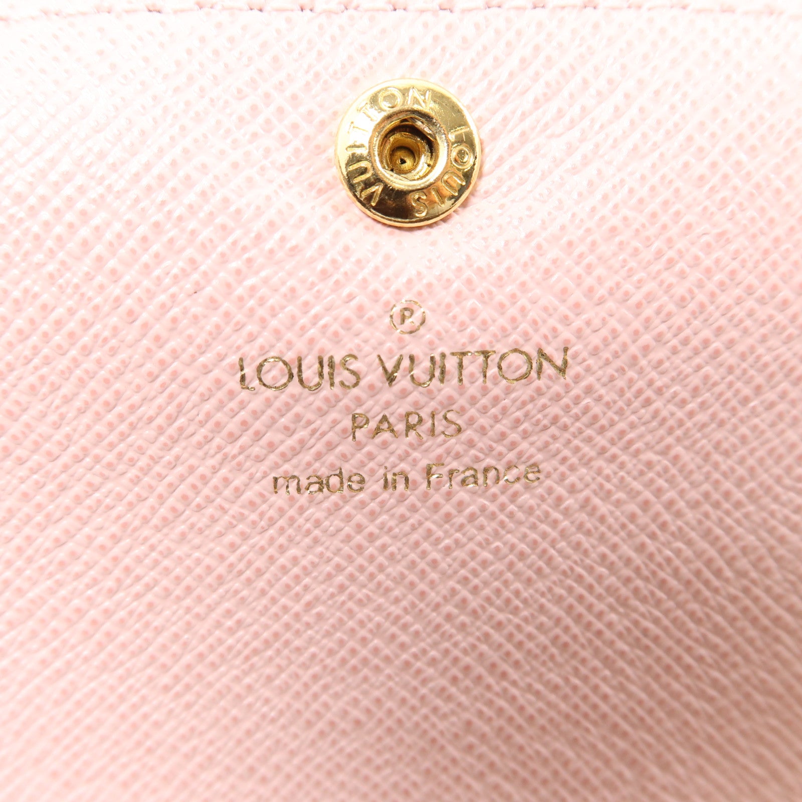LOUIS VUITTON Monogram Emilie金扣長錢包棕色/粉紅色