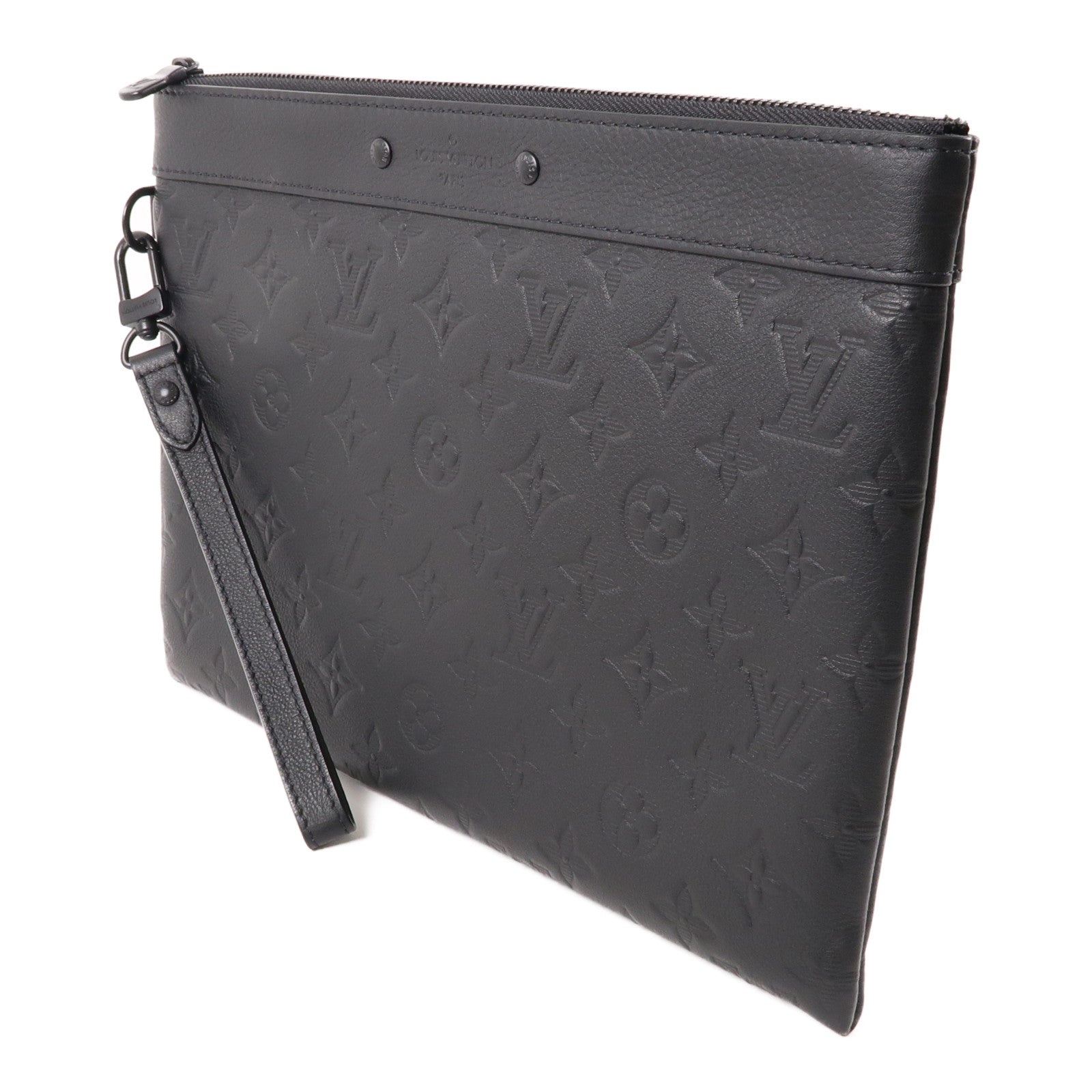 LOUIS VUITTON Monogram Shadow Pochette Voyage Souple手拿包黑色