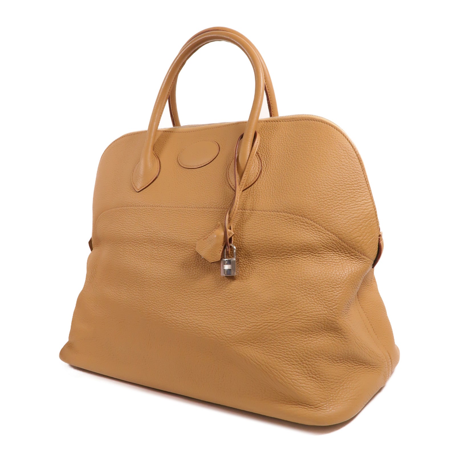 HERMES Clemence皮革Bolide 45手挽袋Biscuit