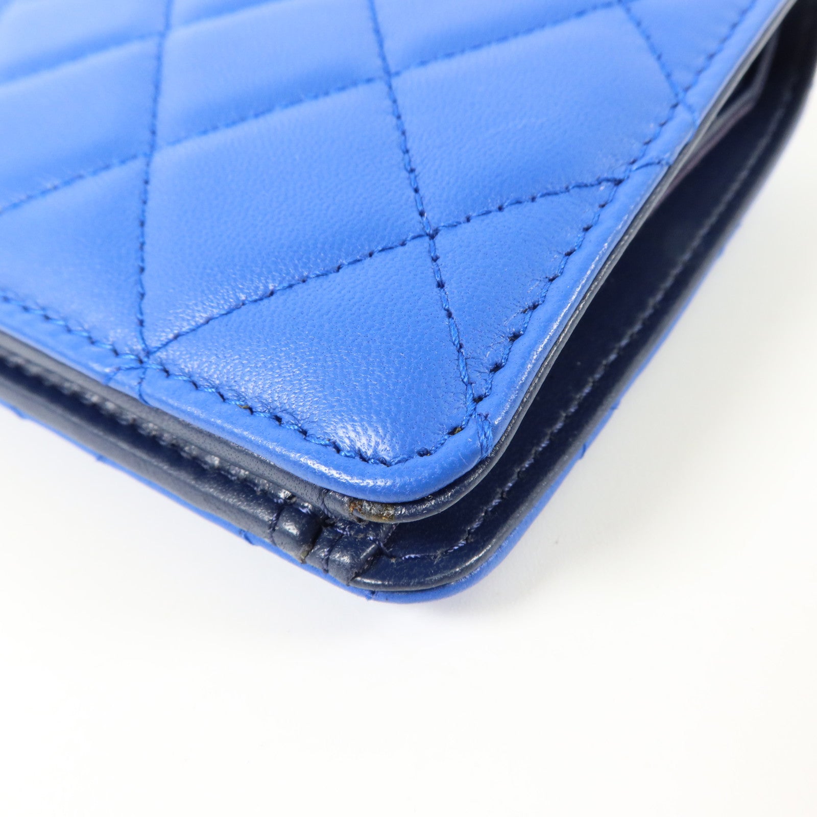 CHANEL 羊皮皮革Long Wallet銀扣長錢包