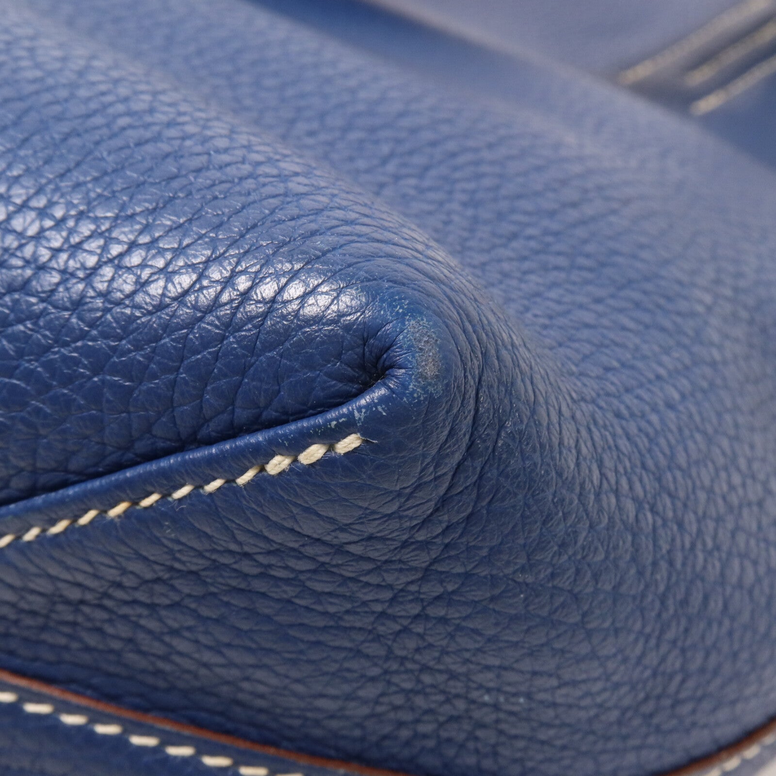 HERMES Clemence皮革Double Sens 28手挽袋Deep Bleu/Gold