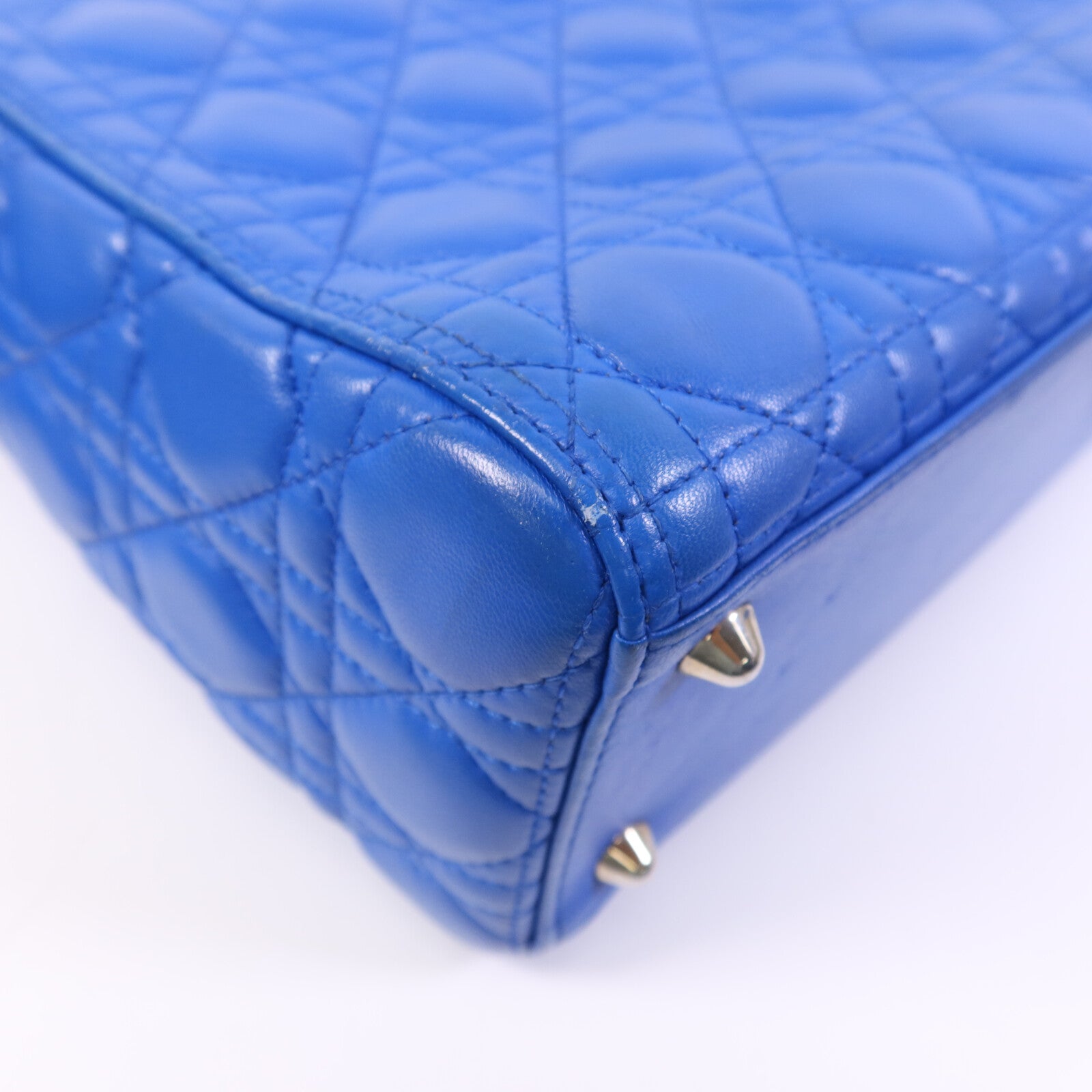 Dior 牛皮皮革Lady Dior銀扣手挽袋