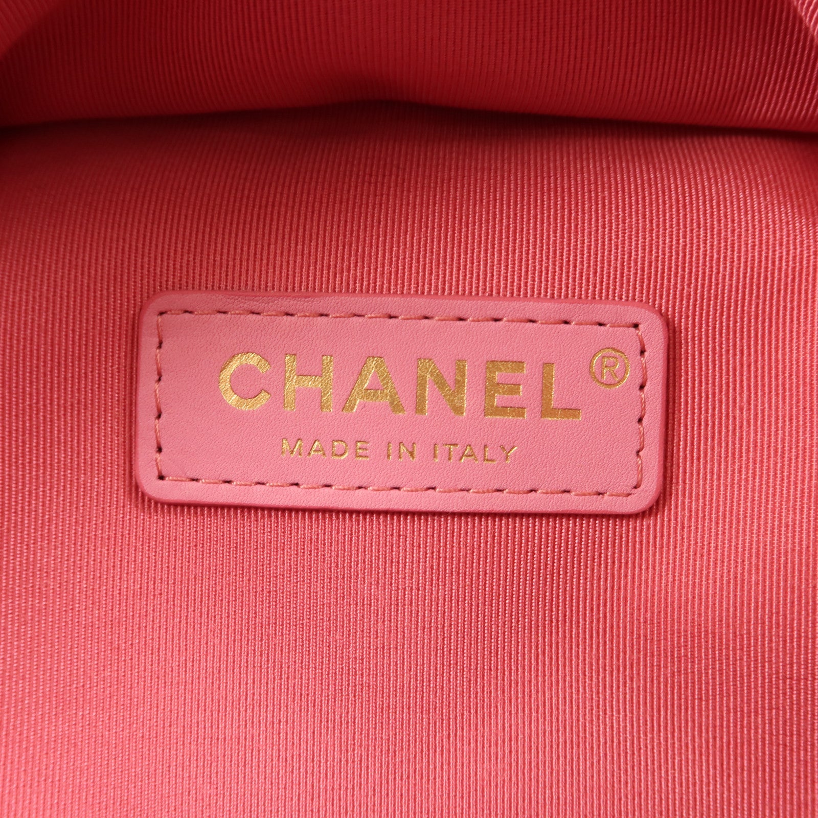 CHANEL 牛皮皮革Rucksack金扣鏈帶背包