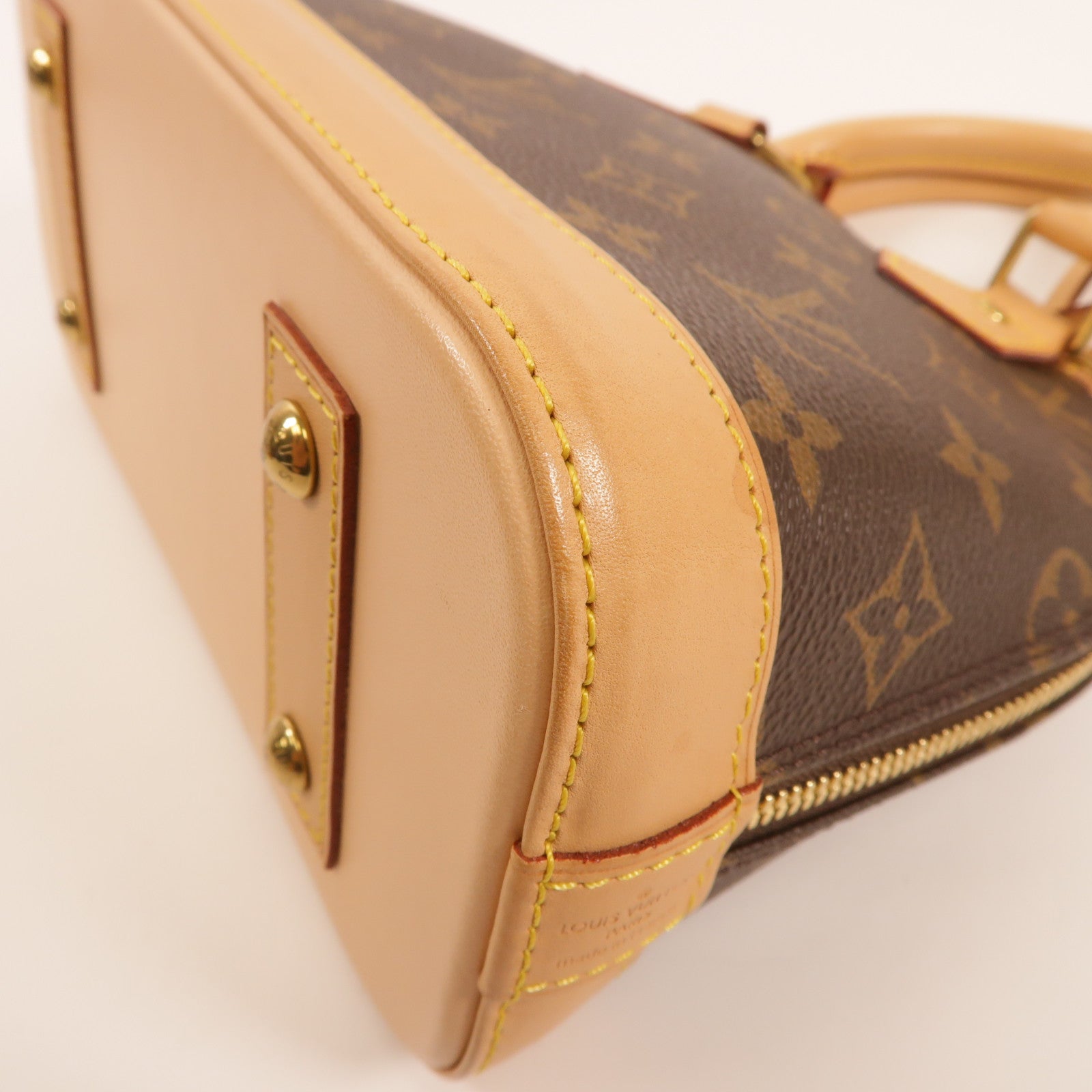 LOUIS VUITTON Monogram Alma BB金扣手挽肩背兩用袋棕色