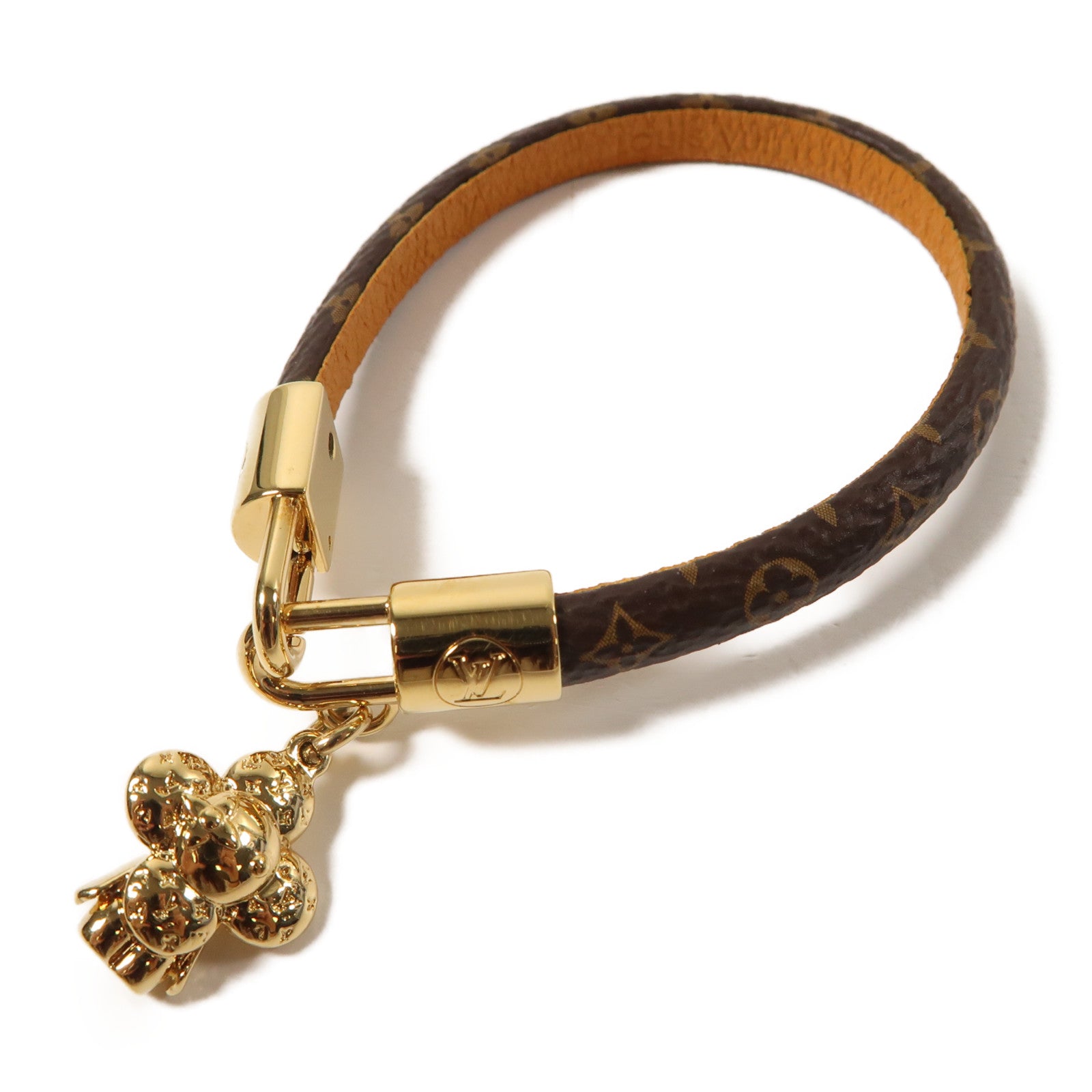 LOUIS VUITTON Monogram Vivienne Bracelet金扣手鏈啡色