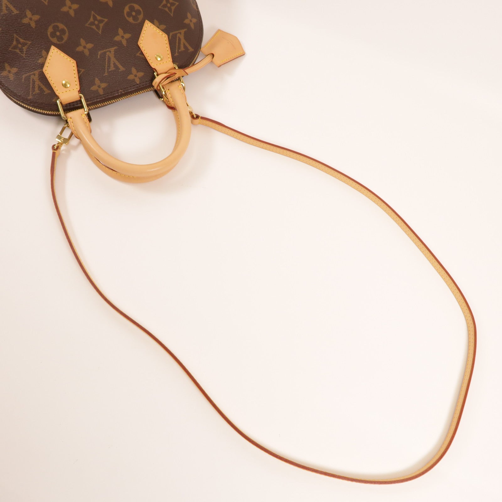LOUIS VUITTON Monogram Alma BB金扣手挽肩背兩用袋棕色