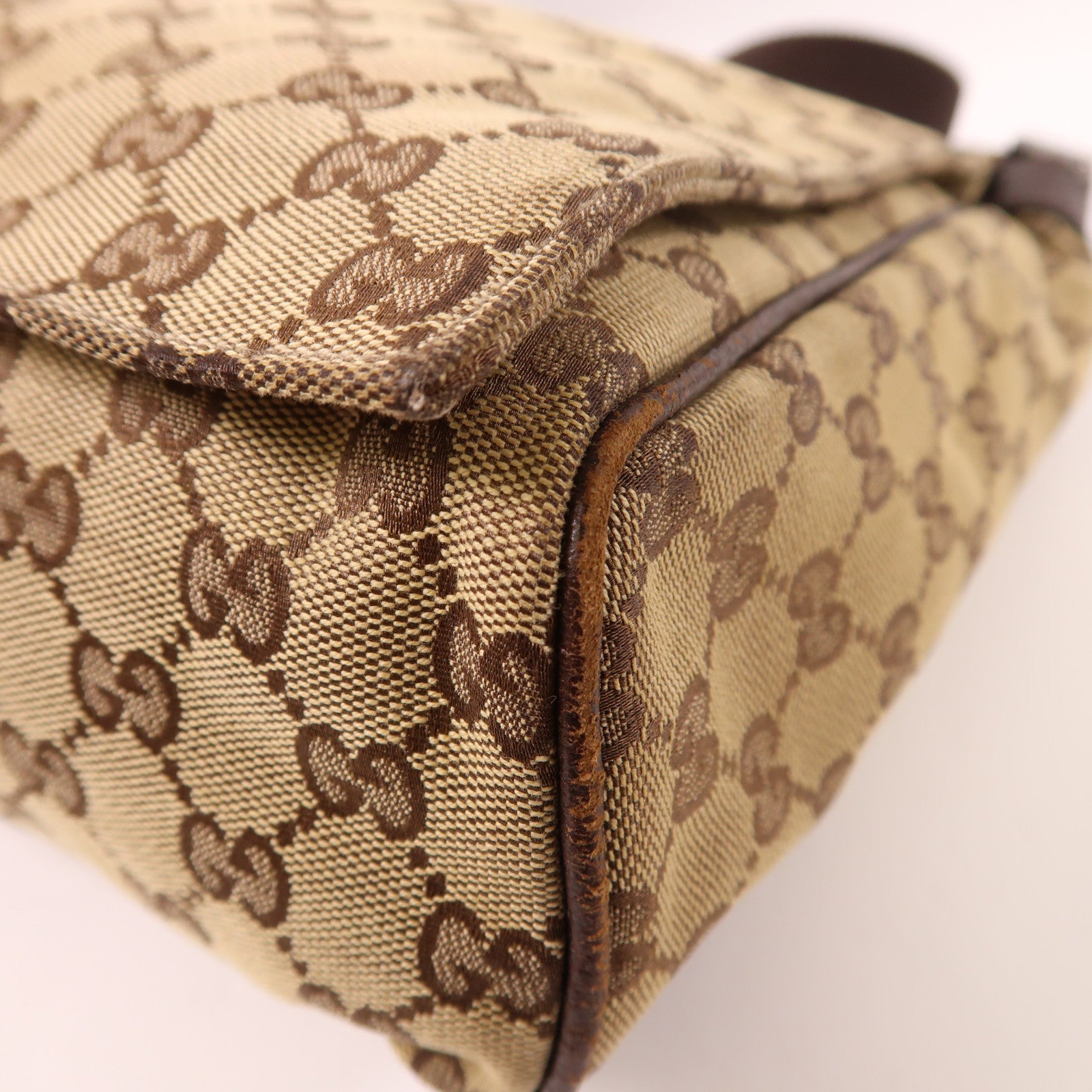 GUCCI 帆布Shoulder Bag銀扣肩背袋