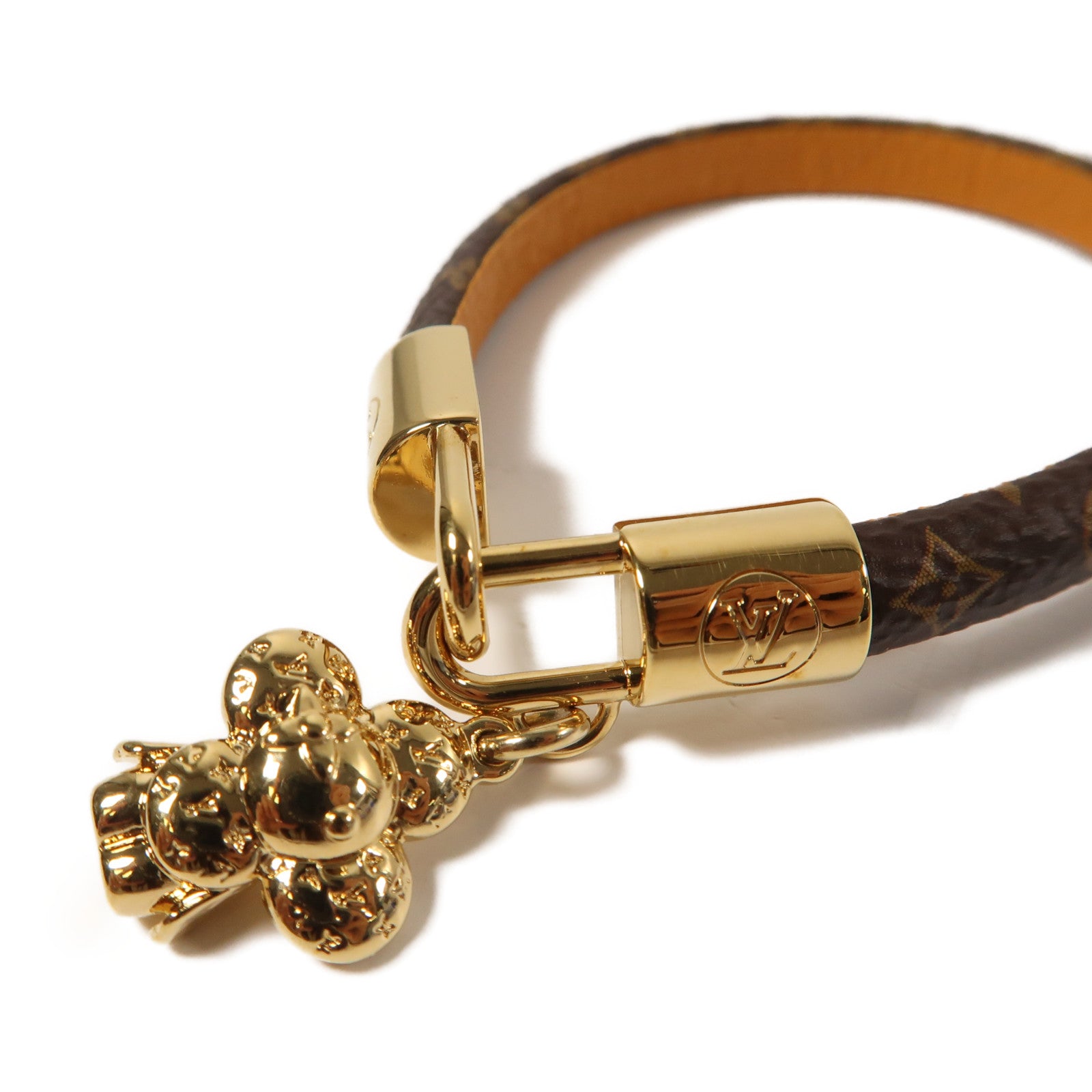 LOUIS VUITTON Monogram Vivienne Bracelet金扣手鏈啡色