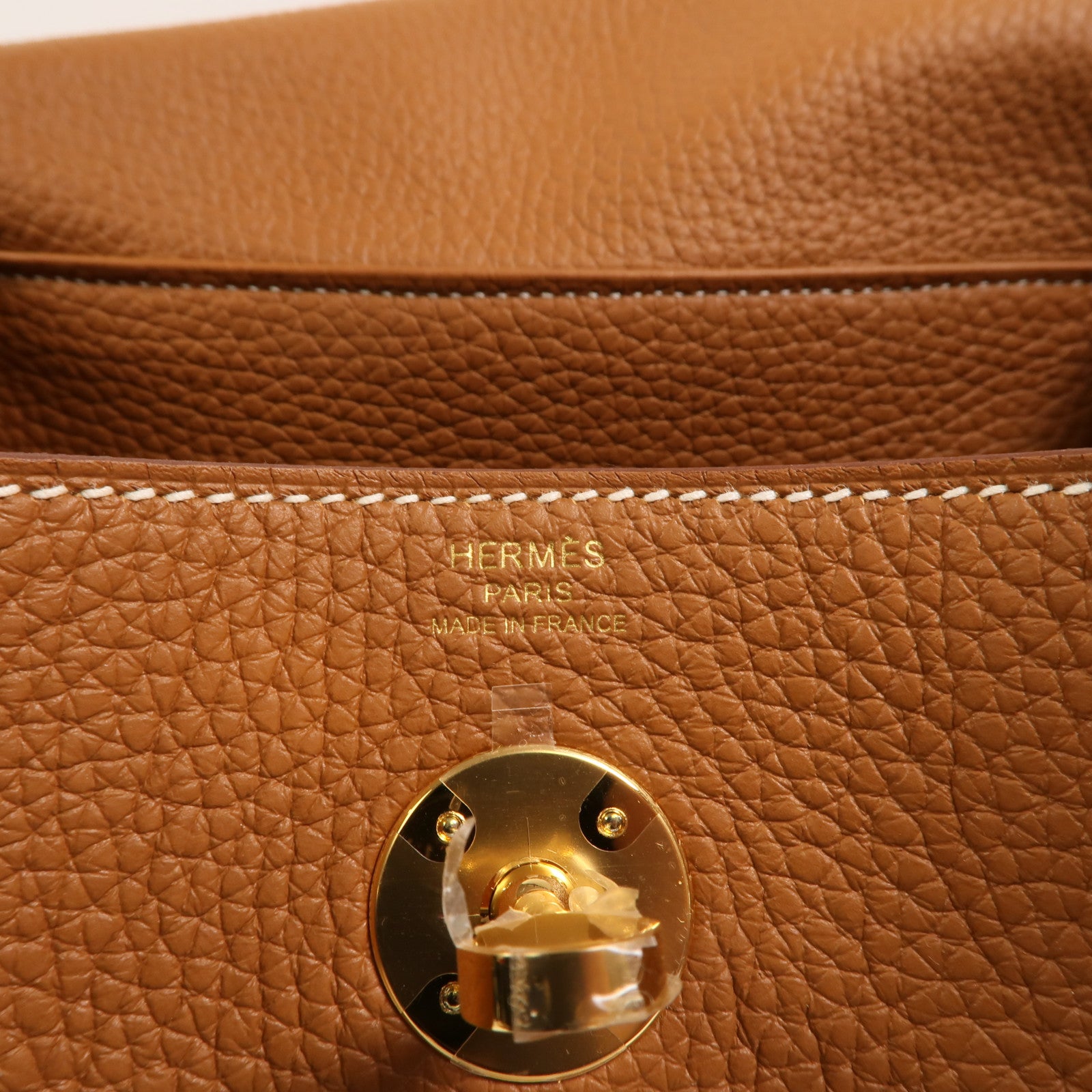 HERMES Clemence皮革Lindy 26金扣手挽肩背兩用袋Gold