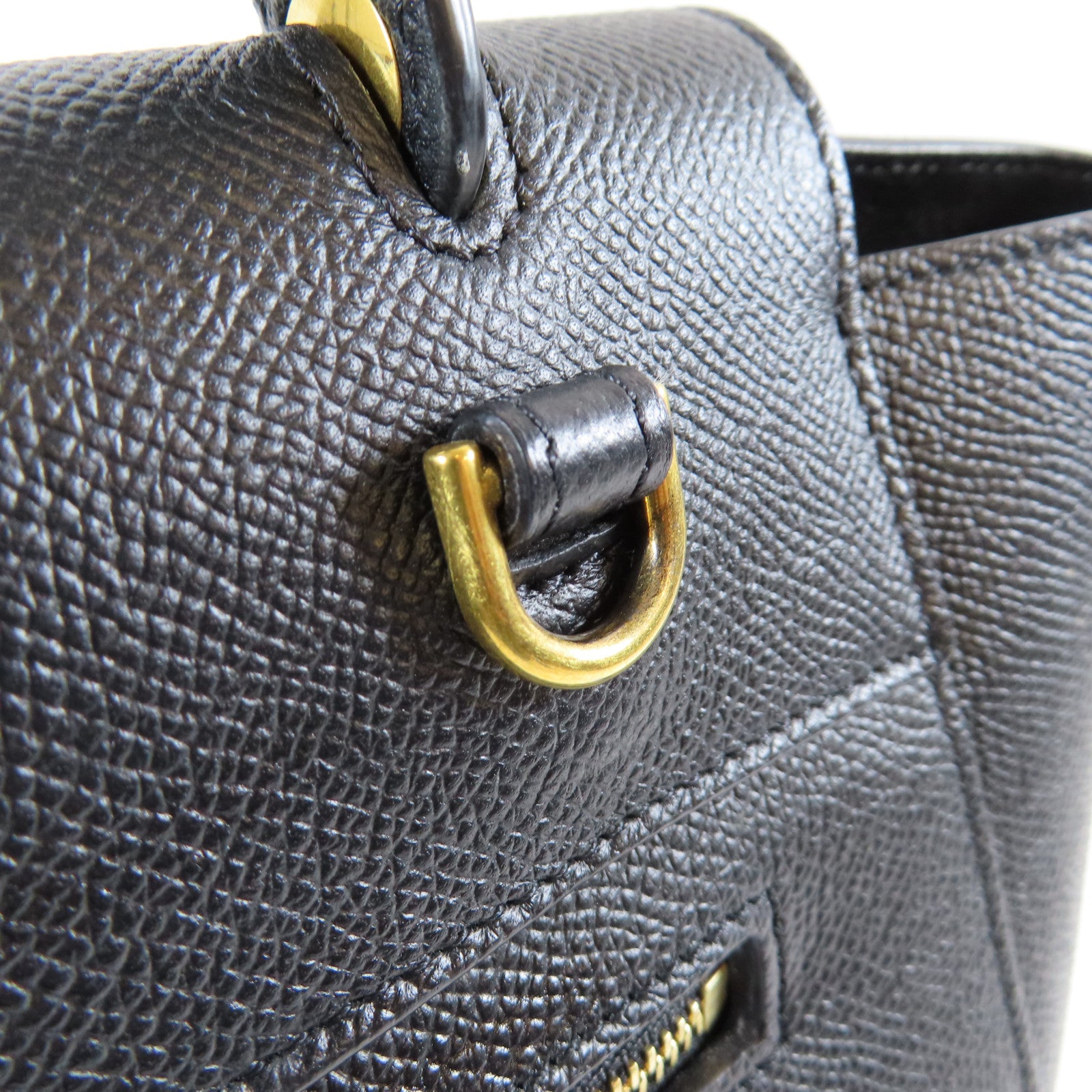 CELINE 牛皮皮革Belt Bag金扣手挽肩背兩用袋黑色