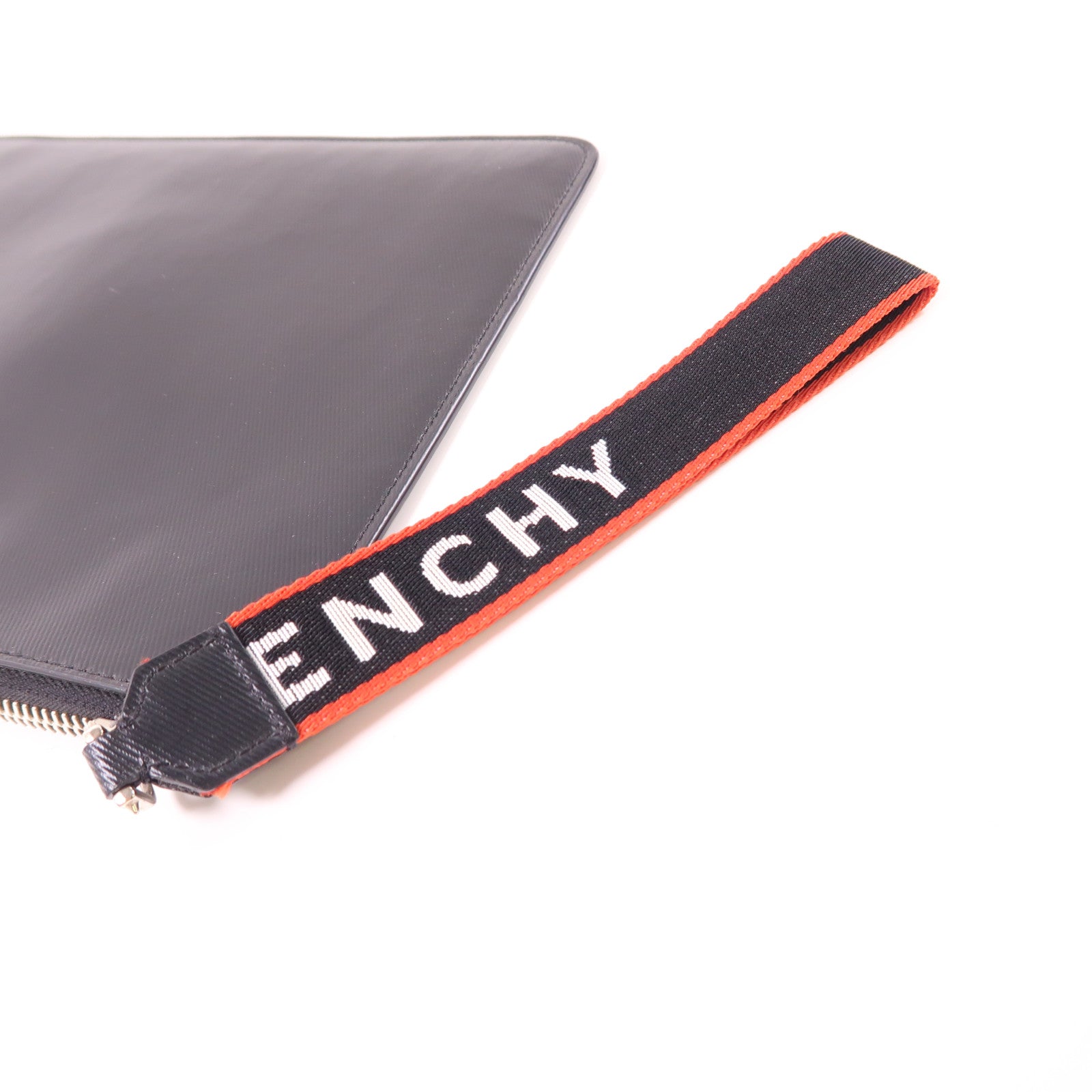 GIVENCHY SHW Hand Bag Clutch Bag Calfskin Leather Black
