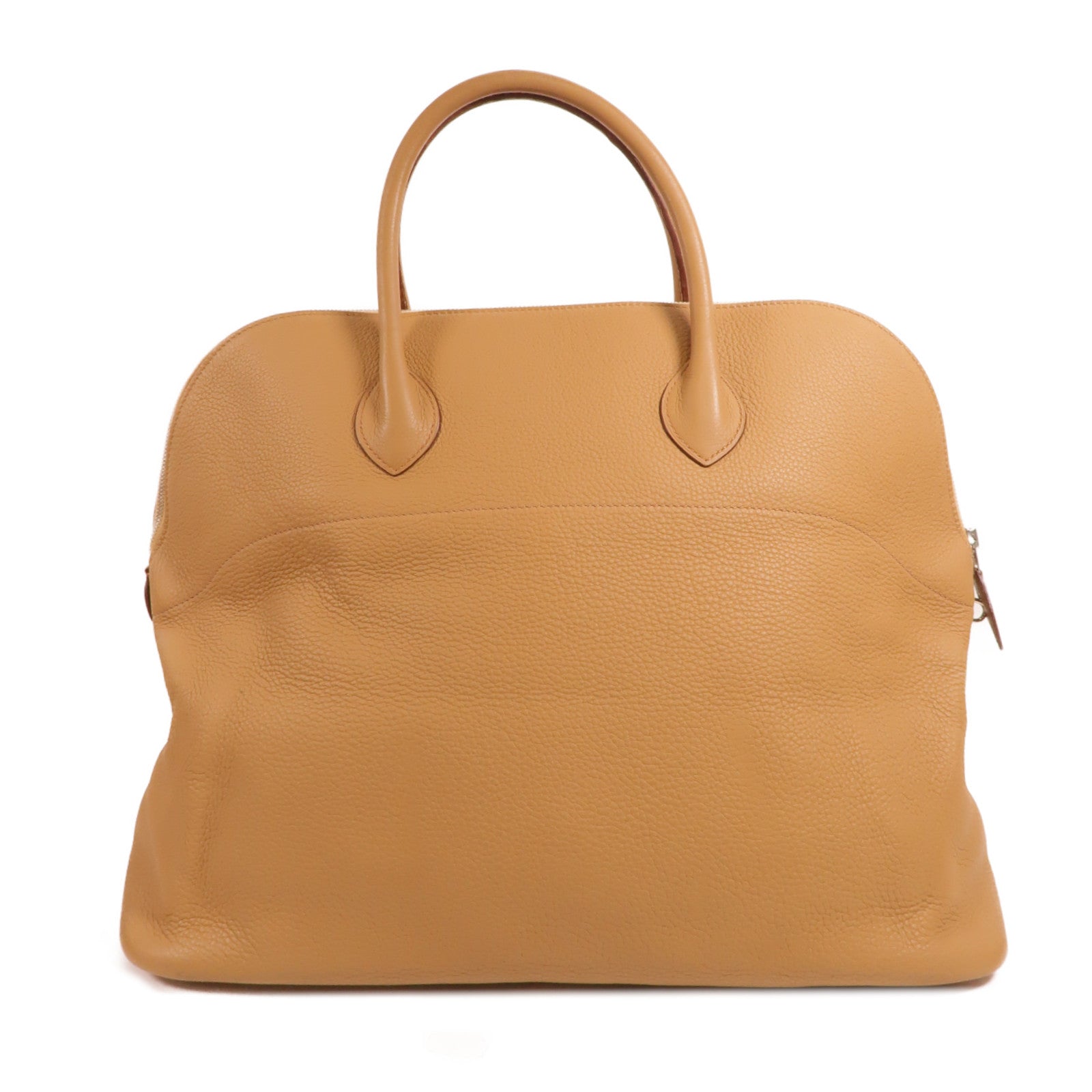 HERMES Clemence皮革Bolide 45手挽袋Biscuit