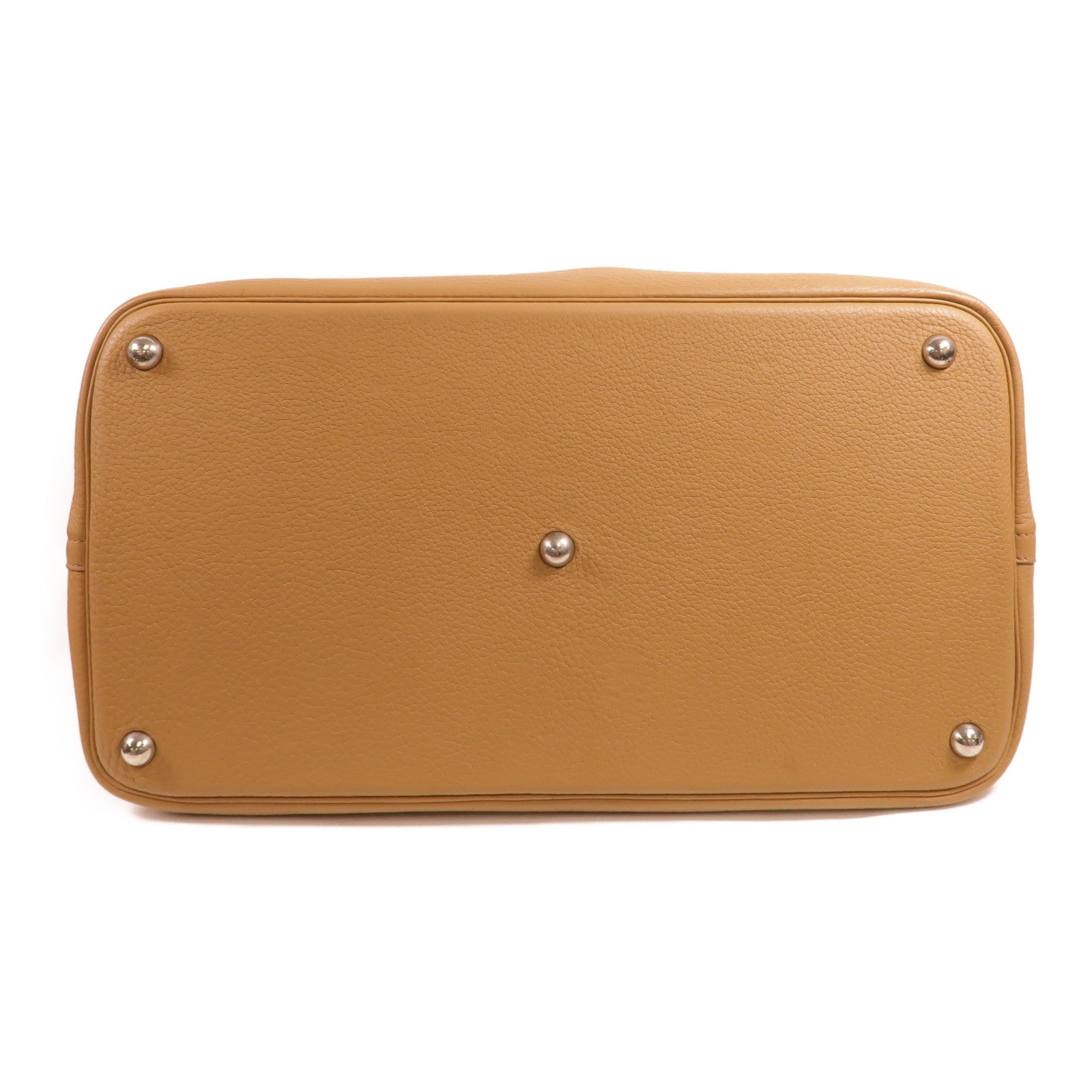 HERMES Clemence皮革Bolide 45手挽袋Biscuit