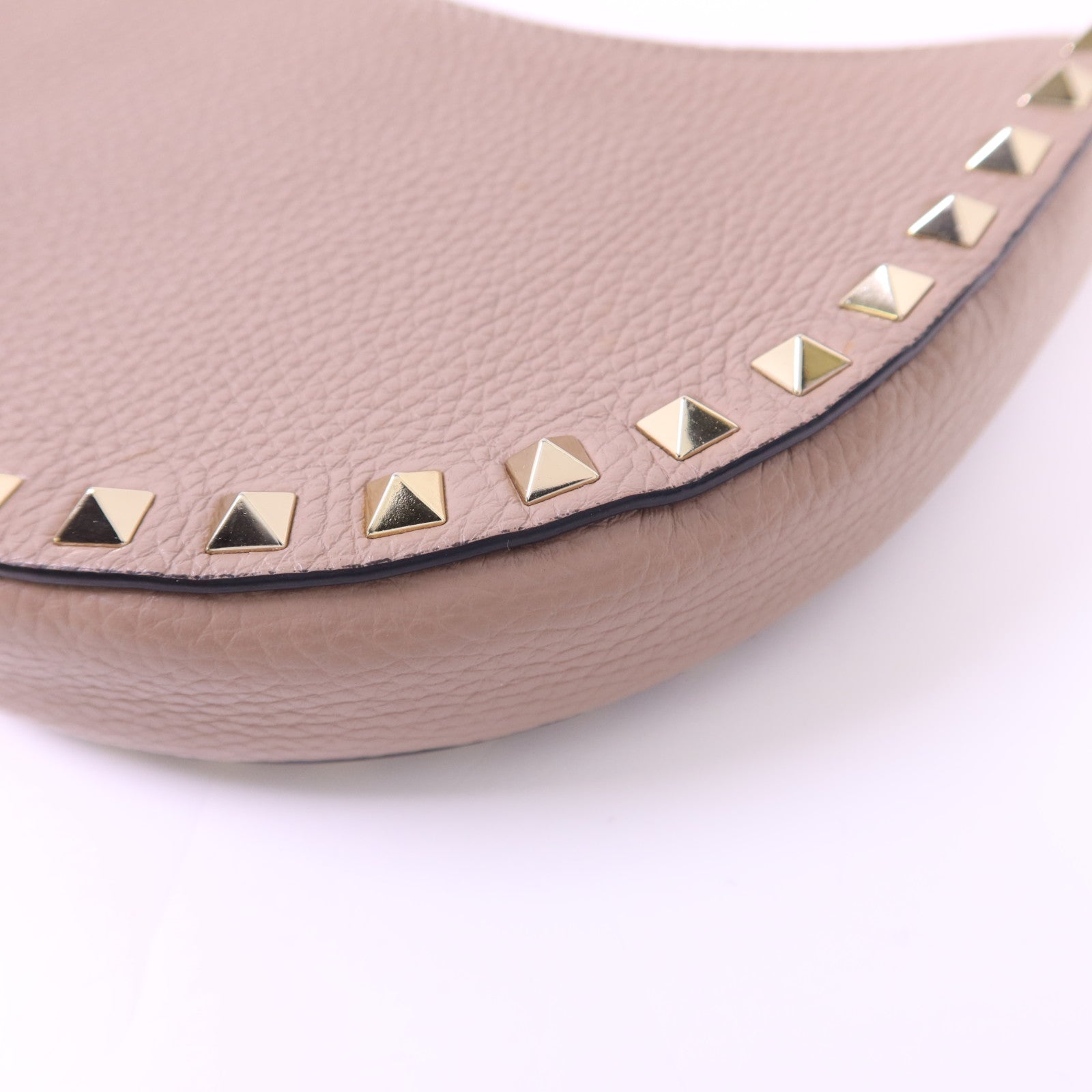 Valentino 牛皮皮革Mini Rockstud Hobo Bag金扣肩背袋