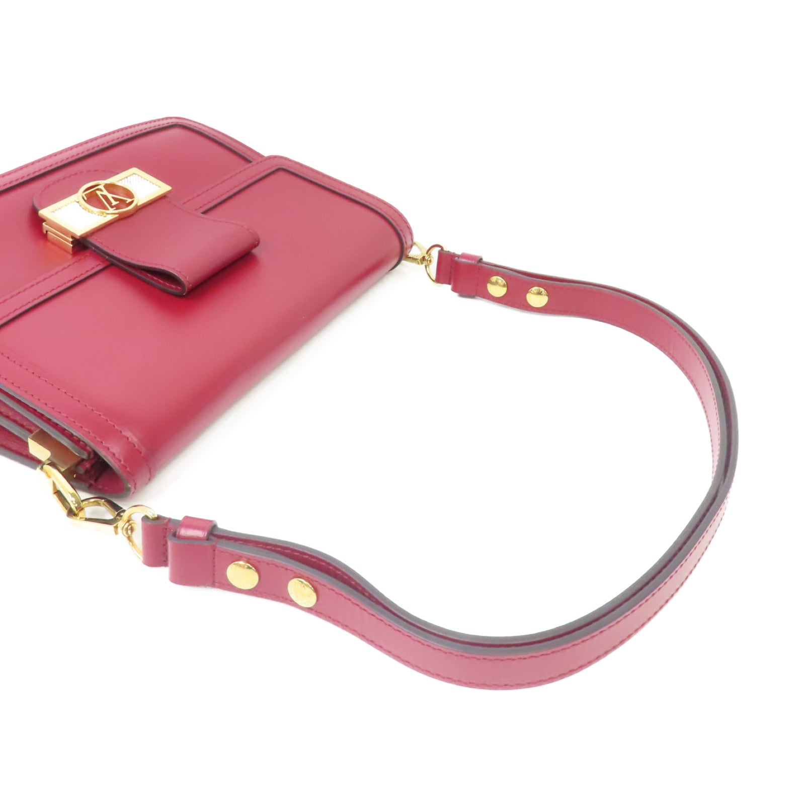 LOUIS VUITTON 【激減優惠】牛皮皮革Dauphine MM金扣肩背袋紅色