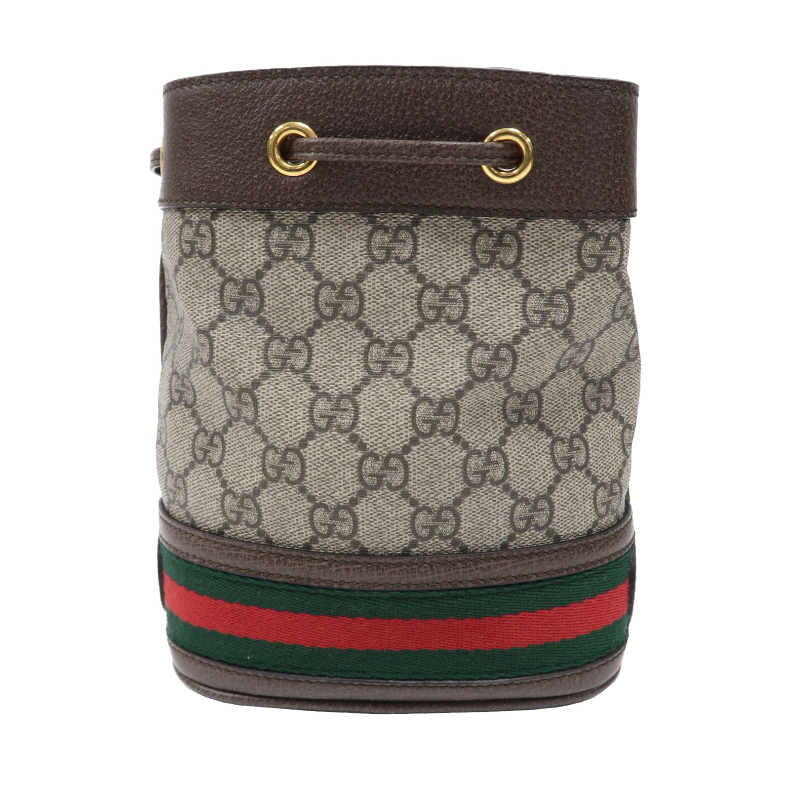 GUCCI 塗層帆布Ophidia GG Mini Bucket金扣肩背袋米色/烏木色