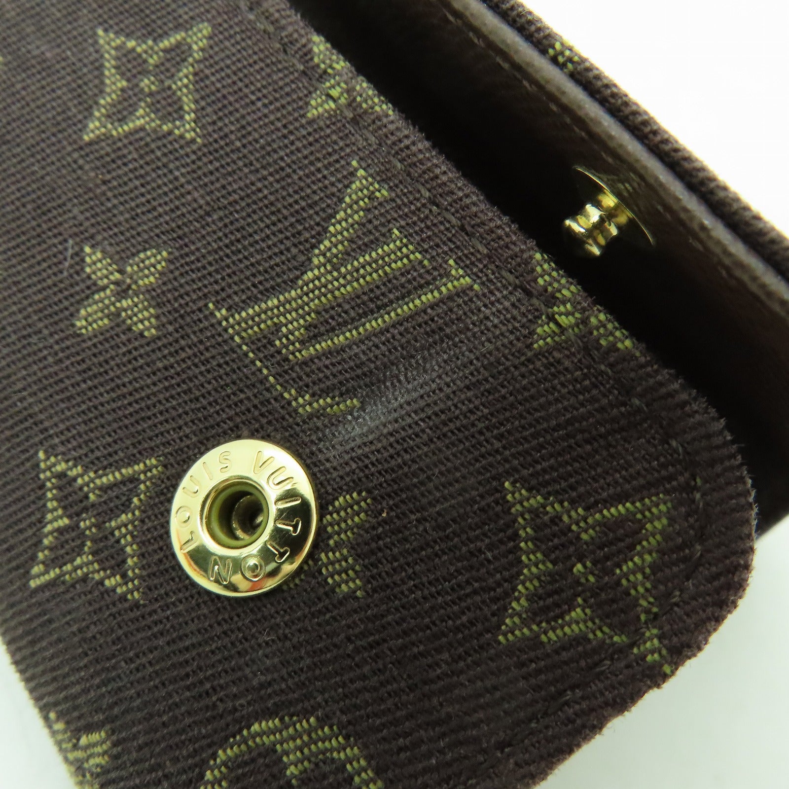 LOUIS VUITTON Monogram Mini Lin Multicles 4金扣鎖匙包啡色