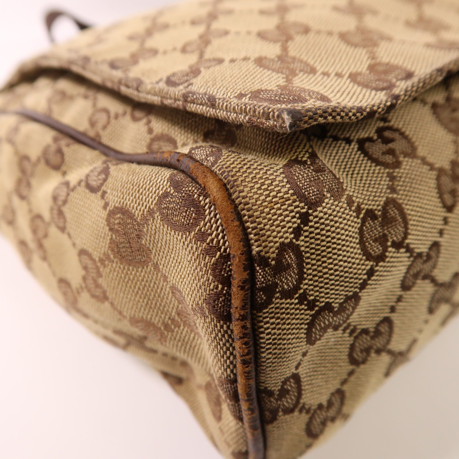 GUCCI 帆布Shoulder Bag銀扣肩背袋