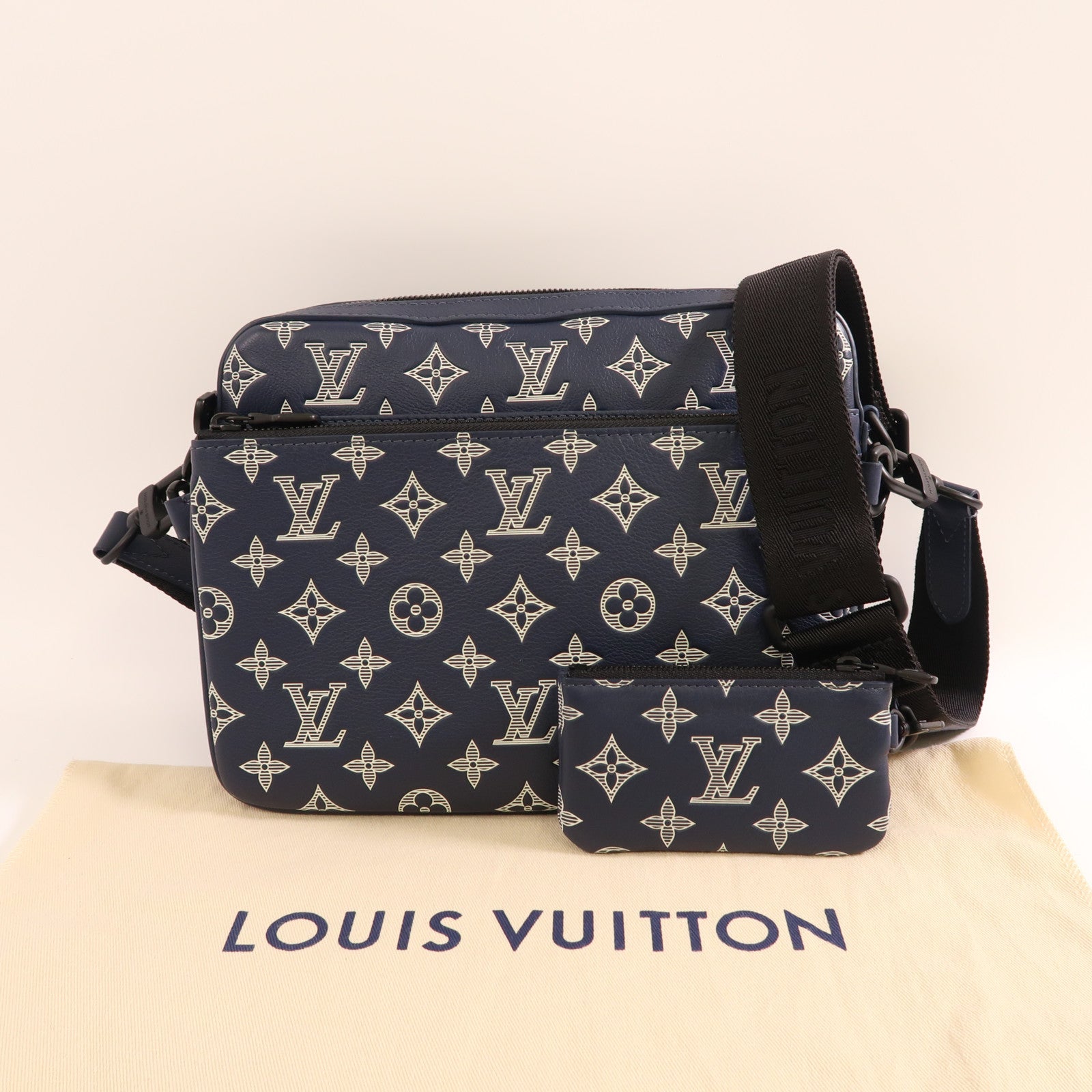 LOUIS VUITTON【激減優惠】 Monogram Shadow Trio Messenger肩背袋