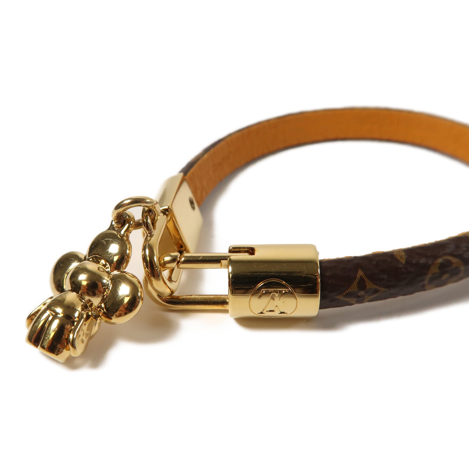 LOUIS VUITTON Monogram Vivienne Bracelet金扣手鏈啡色