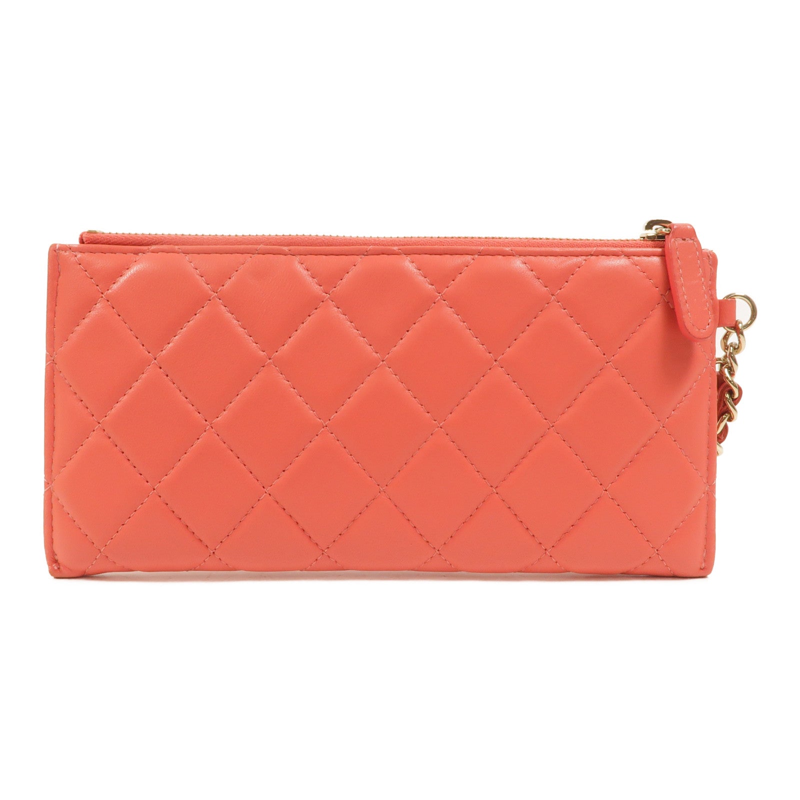 CHANEL 羊皮皮革Camellia Clutch長錢包
