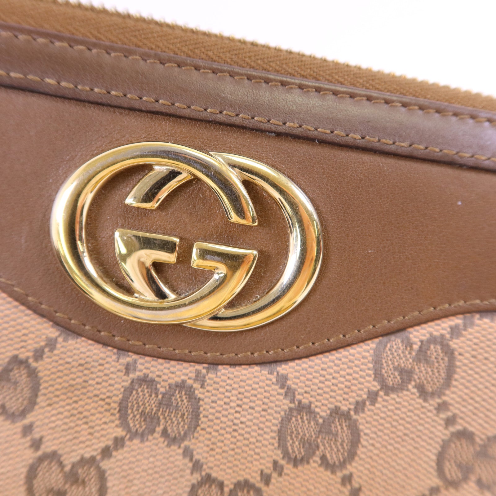 GUCCI 帆布GG Canvas Long Round Zipper Wallet金扣長錢包