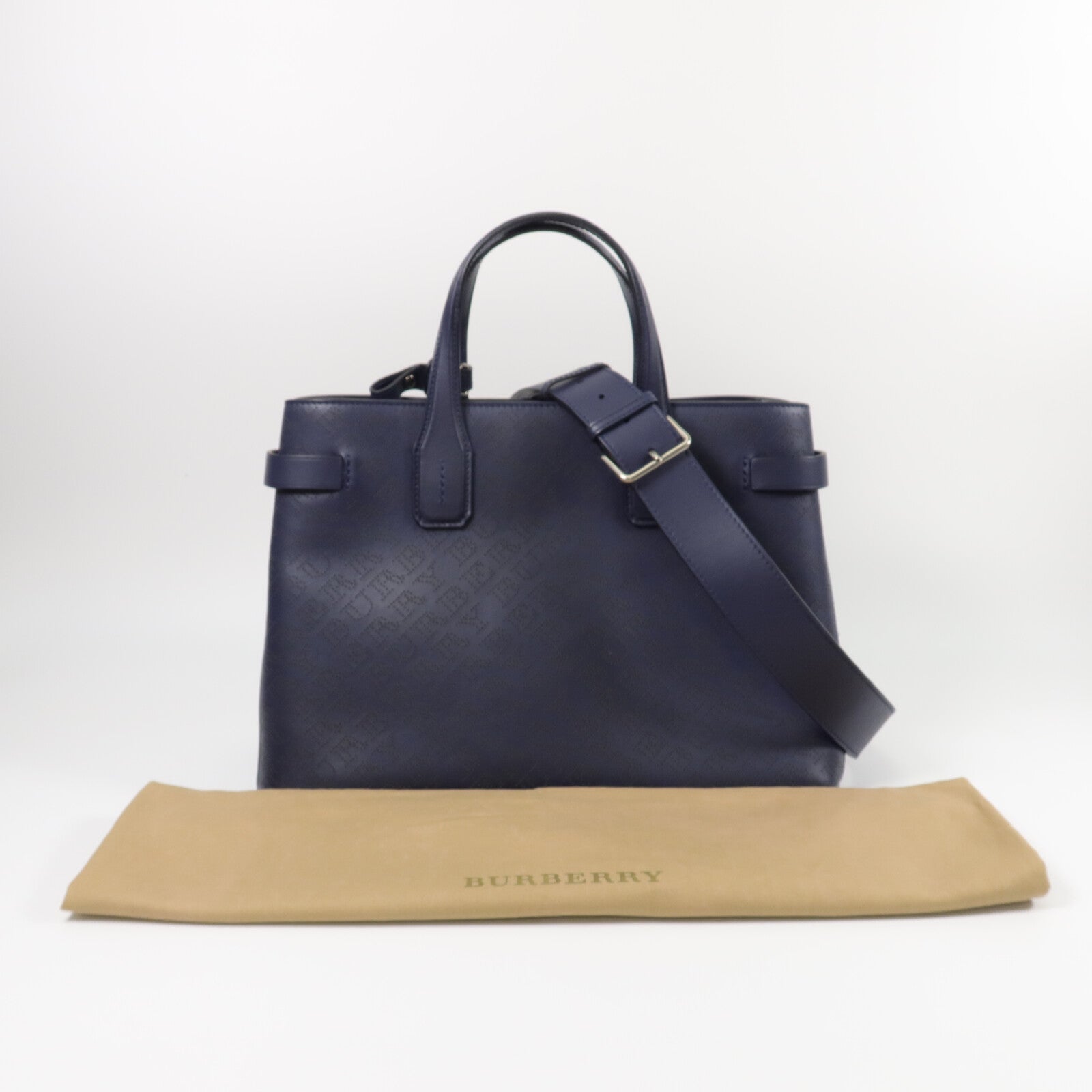 BURBERRY 牛皮皮革Banner Small Perforated Tote手挽肩背兩用袋
