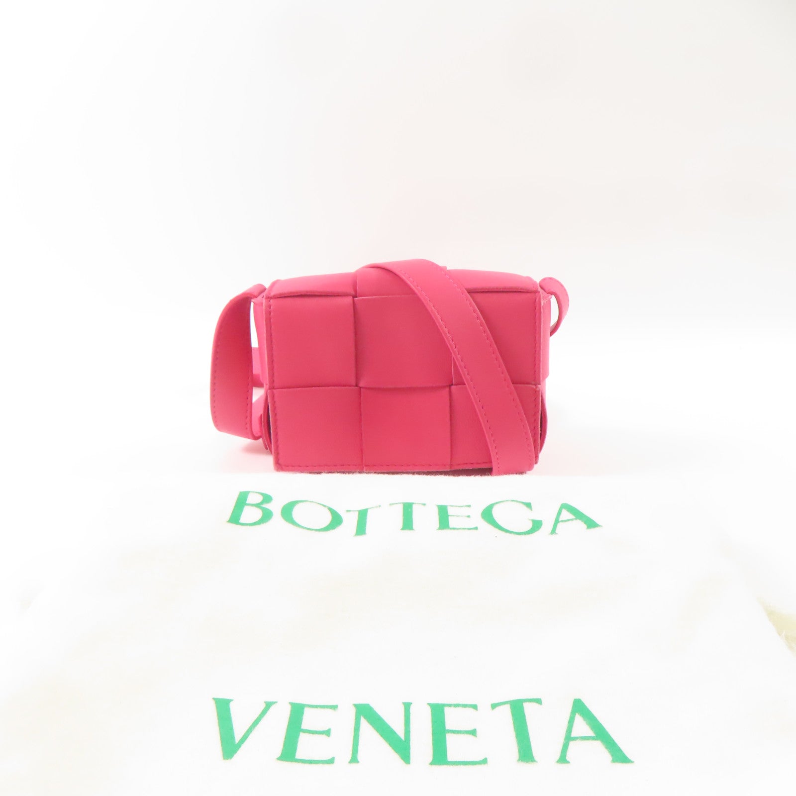 BOTTEGA VENETA 織紋皮革Shoulder Bag肩背袋粉紅色