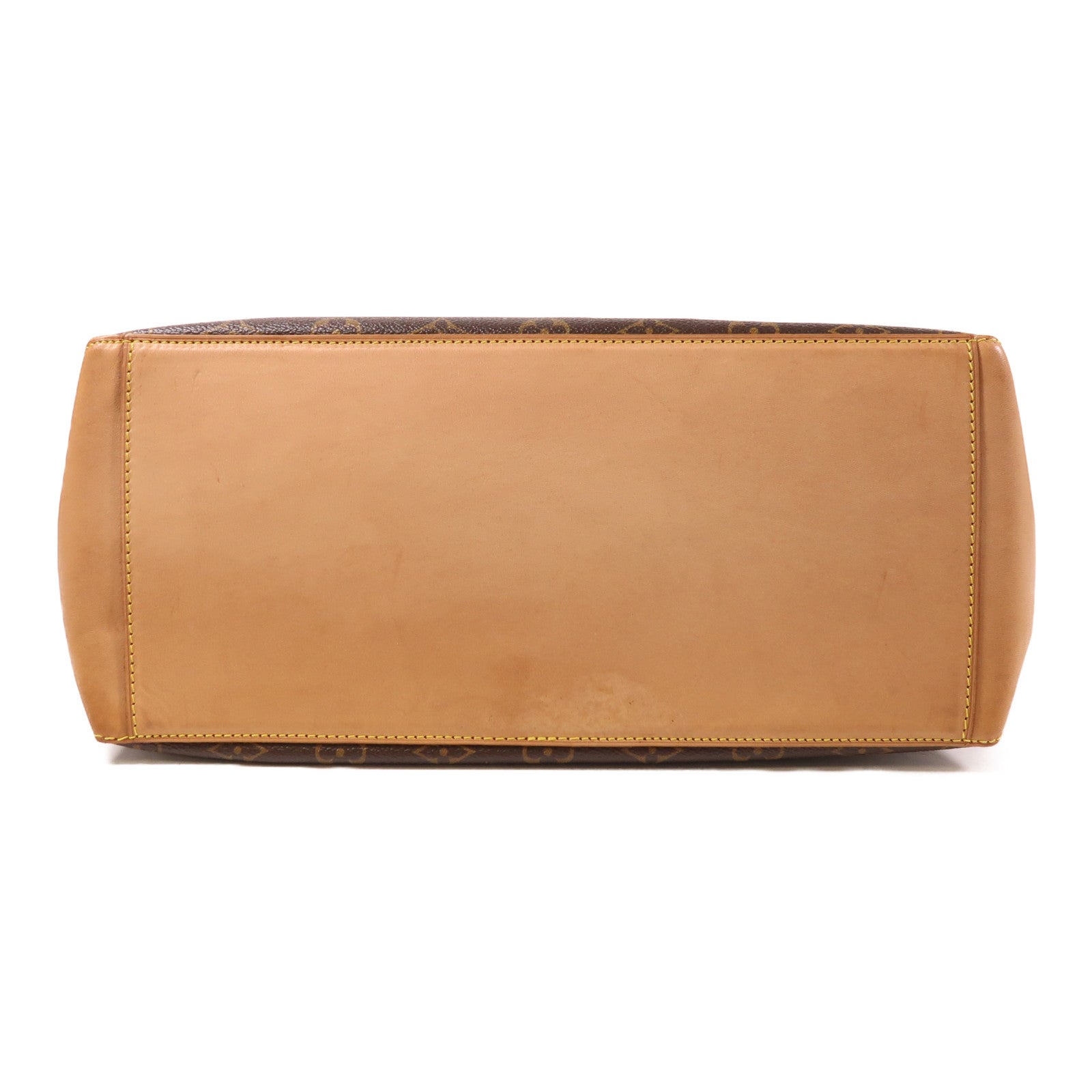 LOUIS VUITTON Monogram Cabas Mezzo金扣肩背袋棕色