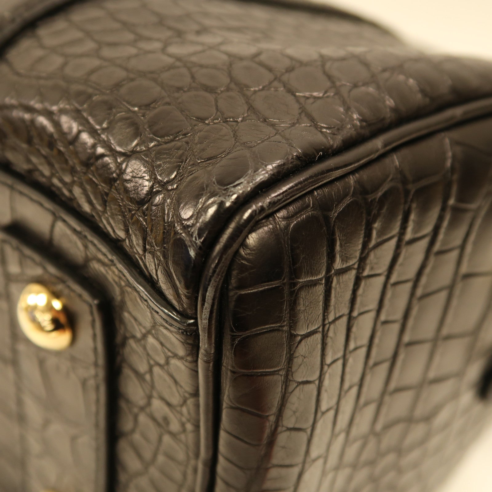 LOUIS VUITTON Alligator皮革Sofia Coppola PM金扣手挽肩背兩用袋黑色