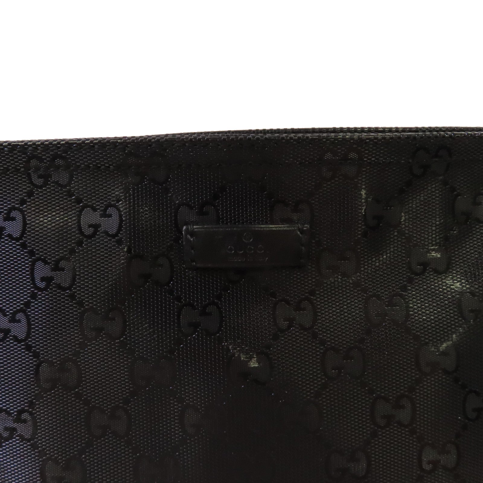GUCCI 塗層帆布Diamante Shoulder Bag銀扣肩背袋黑色